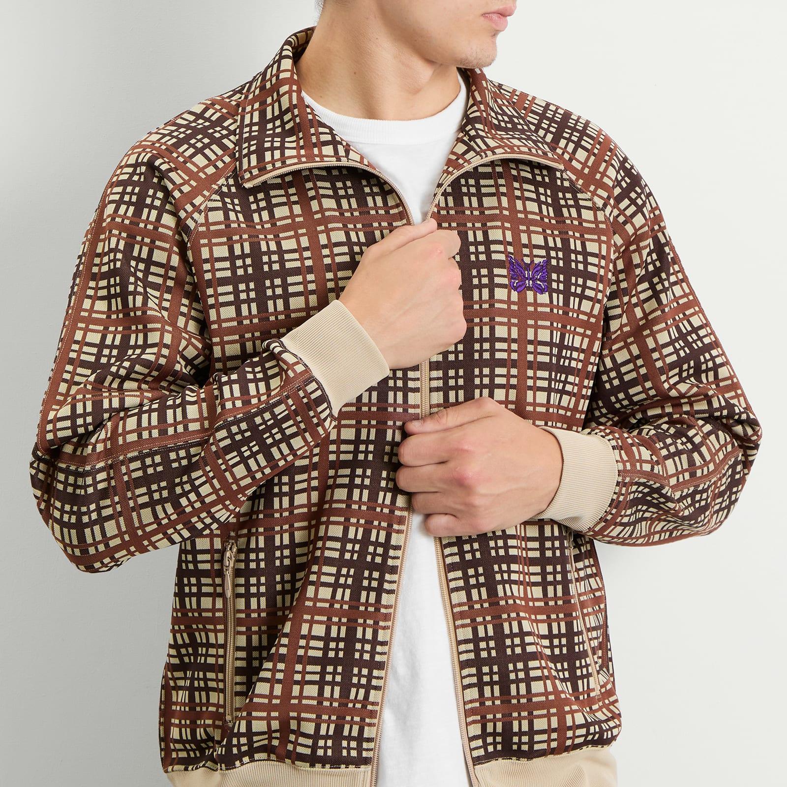 Needles Poly Jacquard Track Jacket in Brown for Men | Lyst