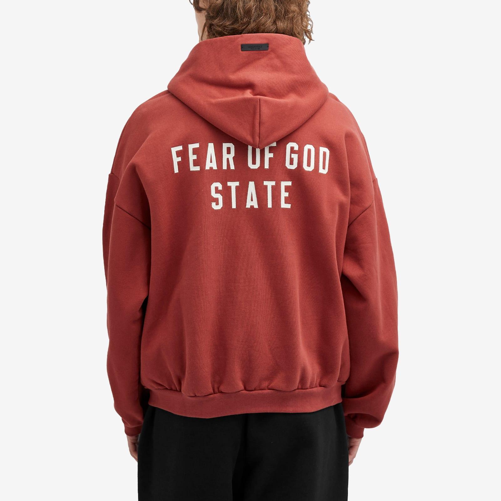 Fear Of God Heavy Fleece Fullzip Hoodie in Red for Men | Lyst