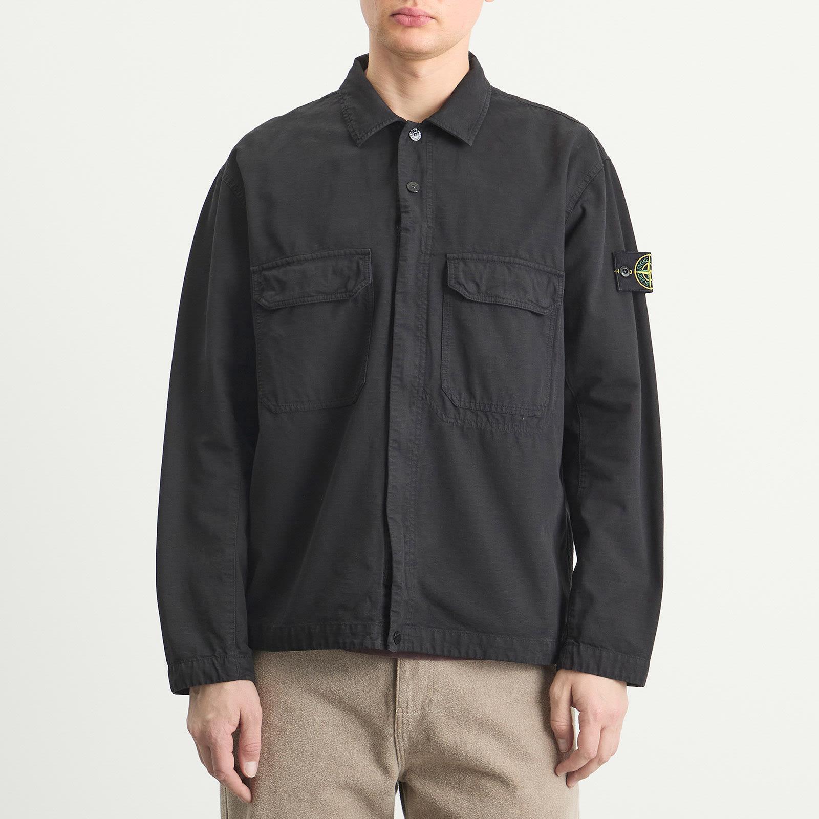 STONE  25AW Ripstop Zip Shirt 黒 L Stone Island Ripstop Zip Shirt Jacket in Black for Men | Lyst