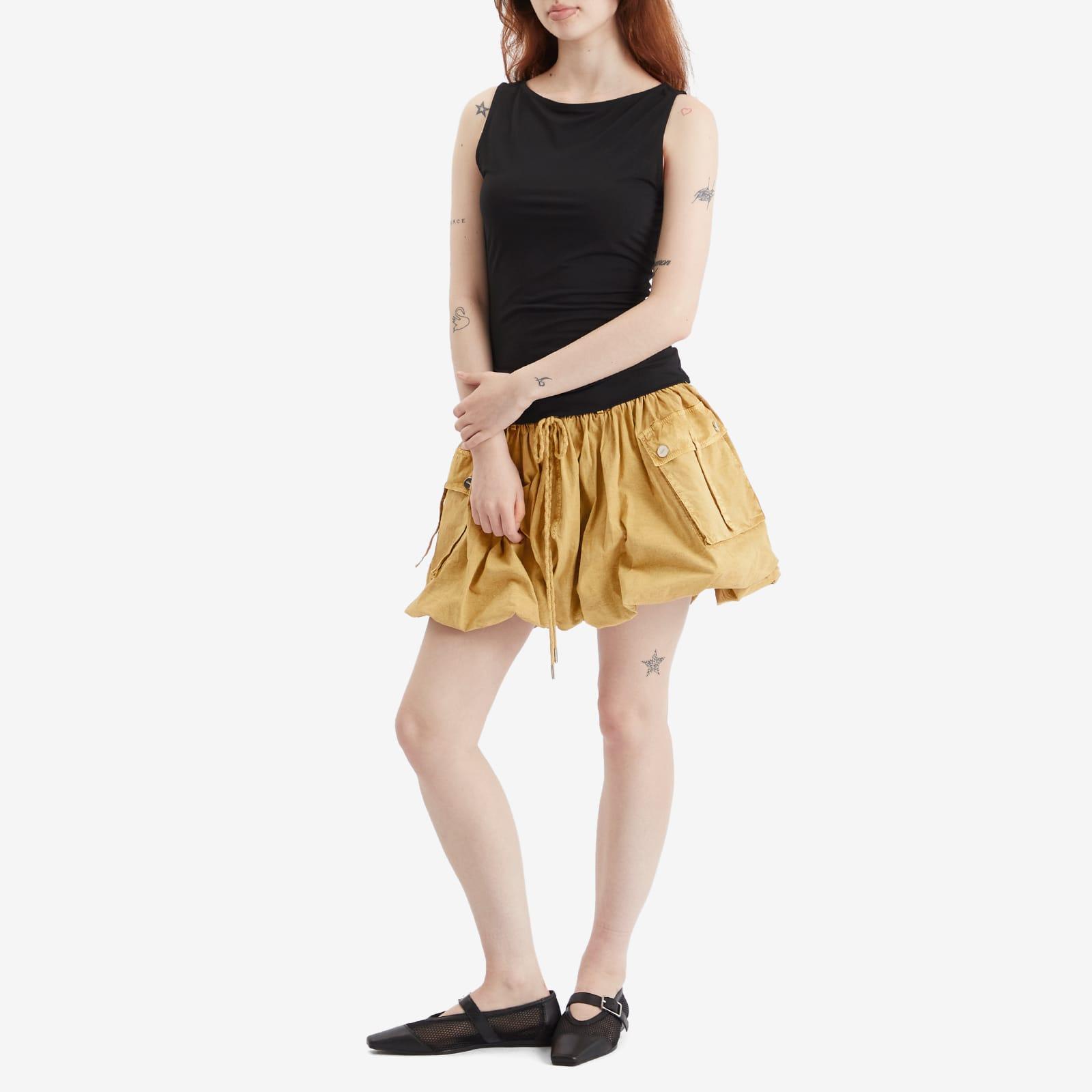 Ganni Washed Stretch Cotton Mini Bubble Skirt in Metallic | Lyst