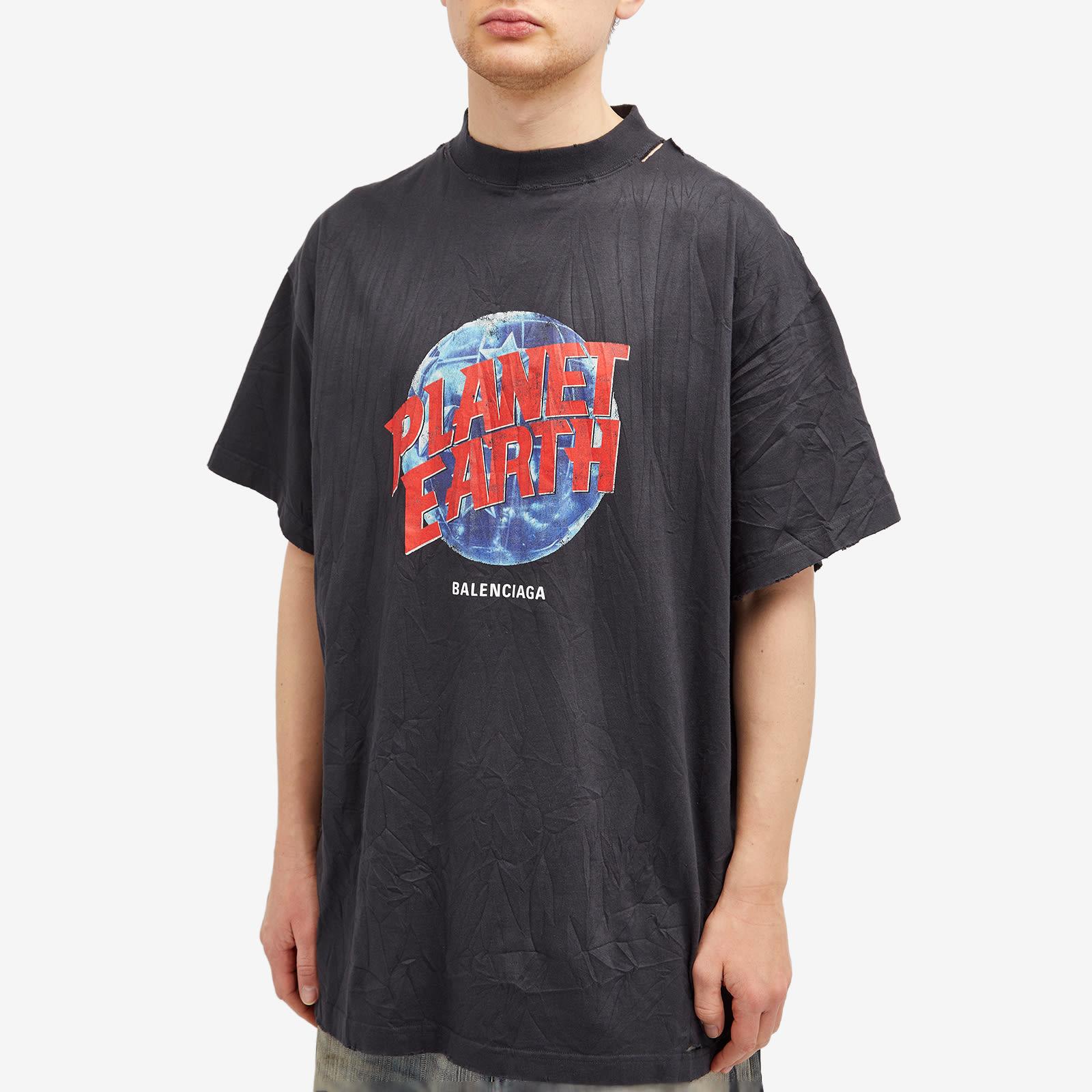 Balenciaga Planet Earth Oversized T-Shirt in Black for Men