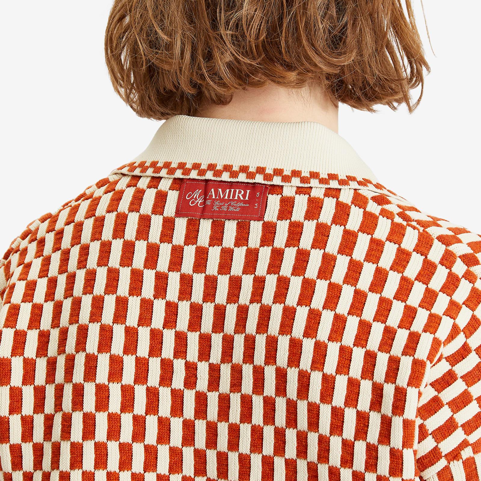 Tシャツ・カットソー AMIRI SS25 CHECKERED OVERSIZED POLO (AMKNPO1057 BURNT ORAN) CHECKERED OVERSIZED POLO - Burnt Orange | AMIRI