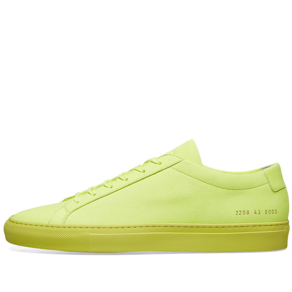Common Projects Leather Achilles Low Sneakers in Yellow for Men - Save ...