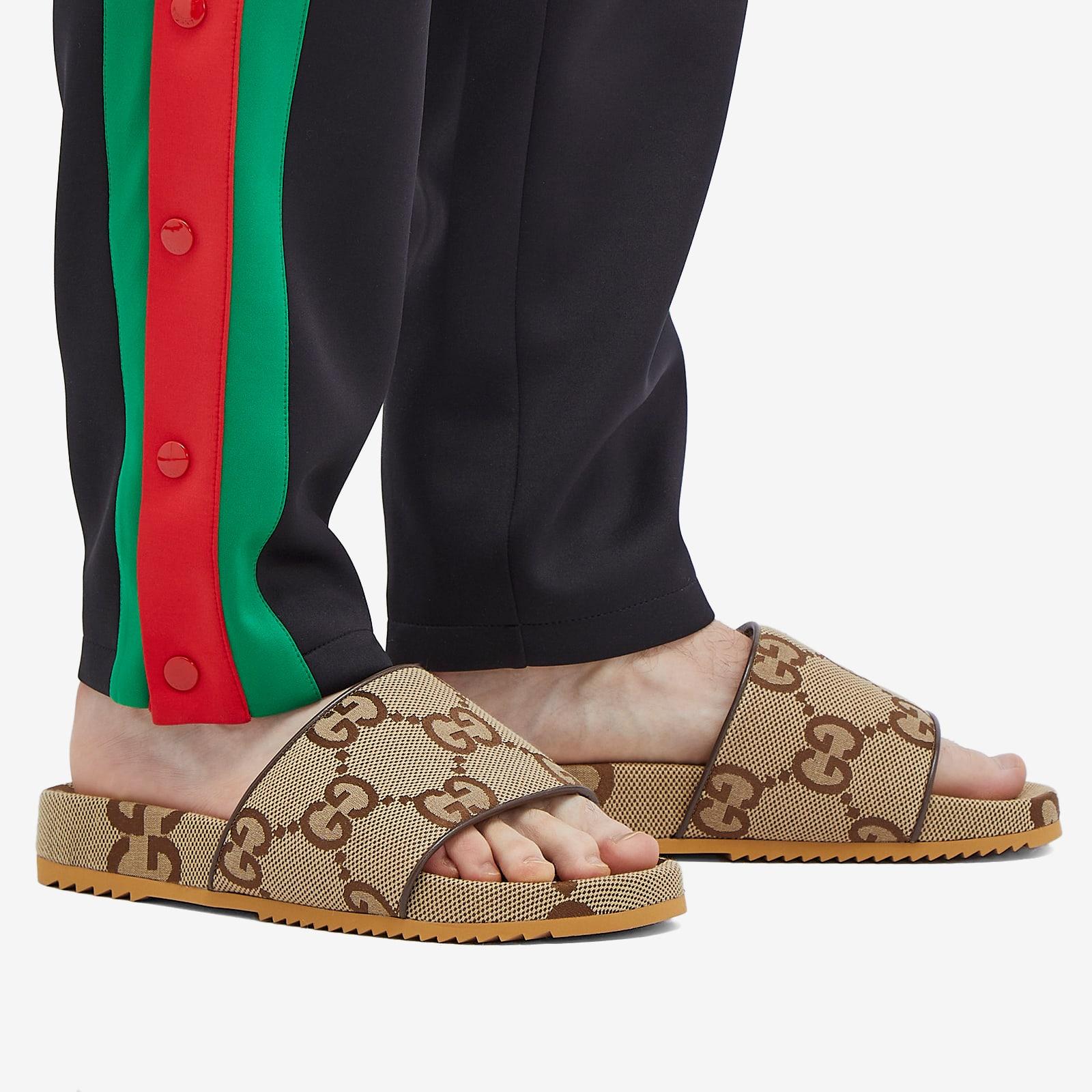 Gucci Sideline Jumbo Gg Jacquard Slide in Brown for Men | Lyst UK