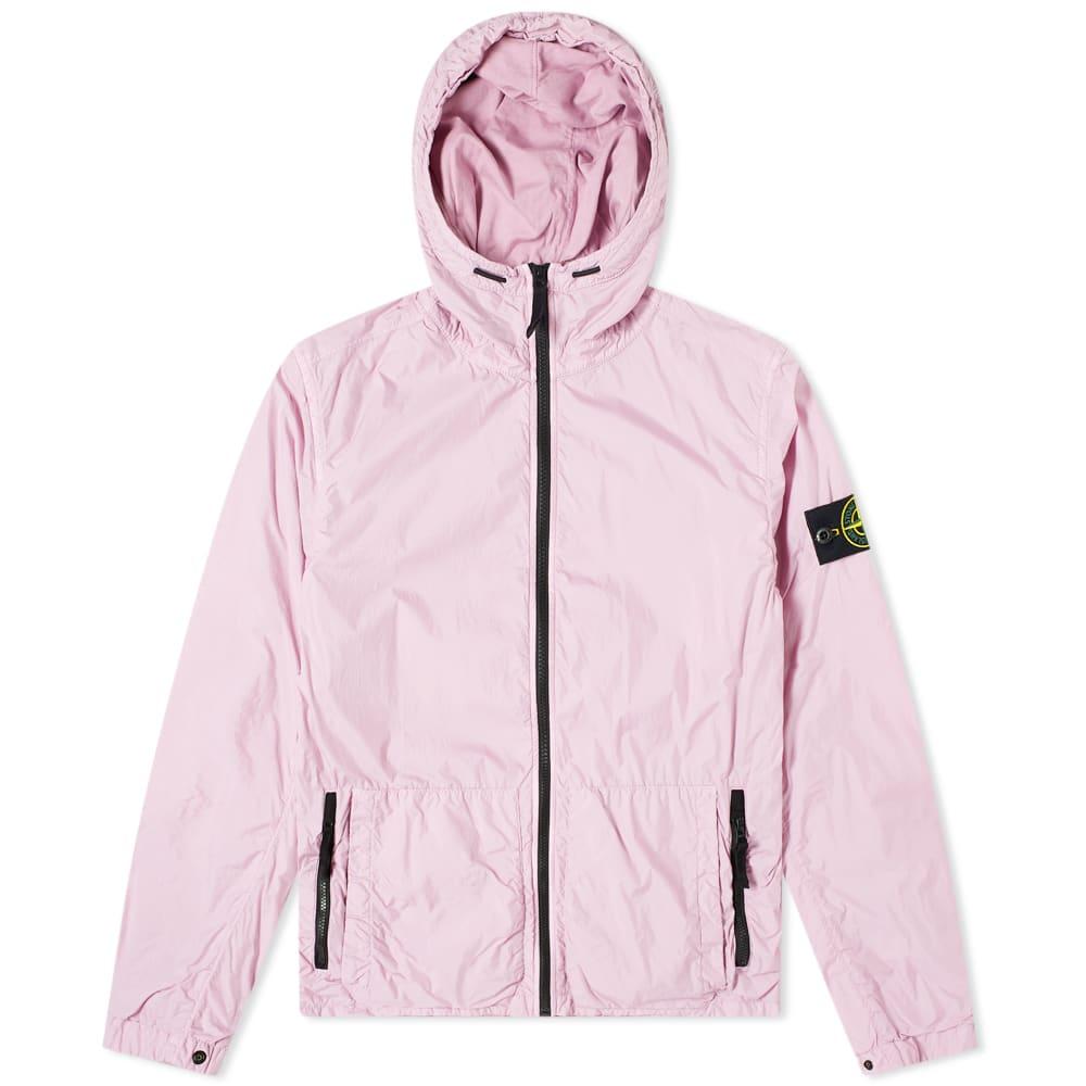 Stone Island Synthetic Garment Dyed Crinkle Reps Hooded Jacket in Pink ...
