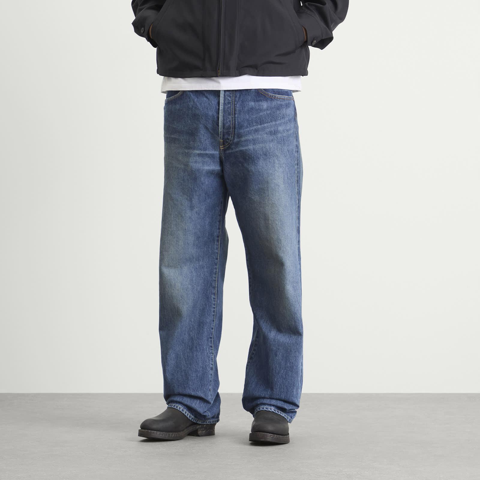 Visvim Social Sculpture 01 Wide Damaged Jeans in Blue for Men | Lyst
