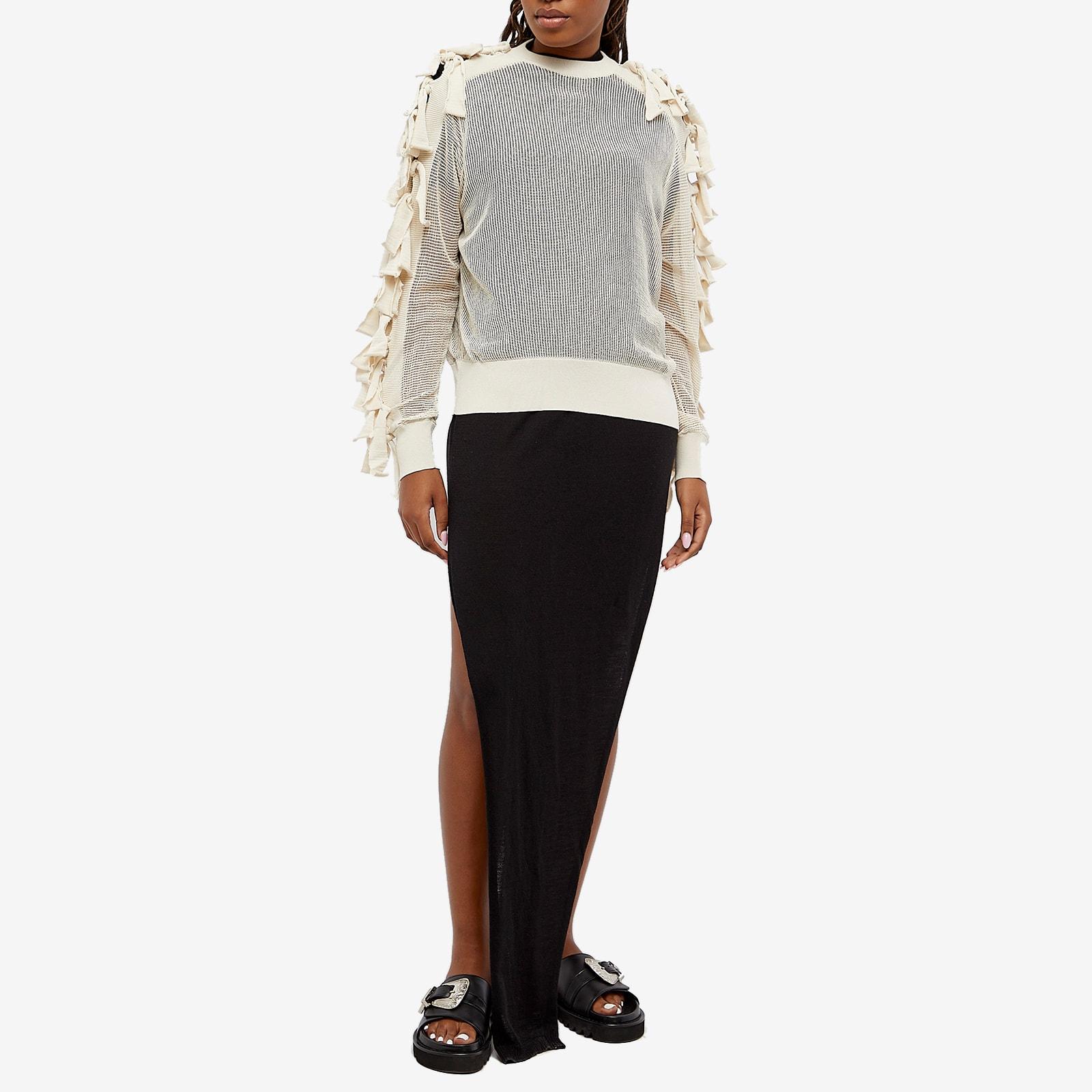 Toga Fringe Knit Sweater in White | Lyst