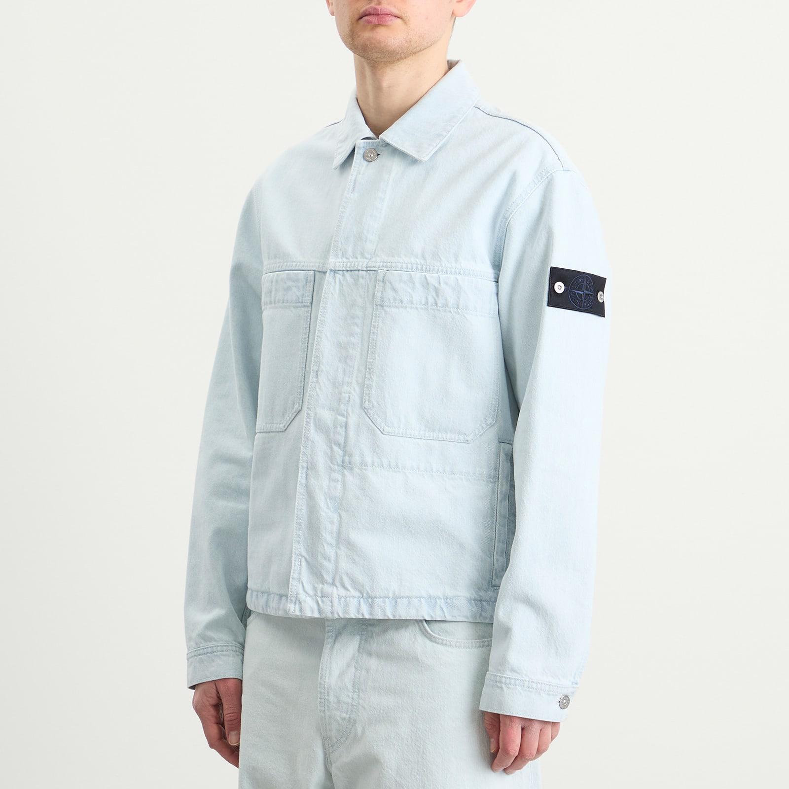 Stone Island Denim Research Ultra Bleached Denim Jacket in Blue