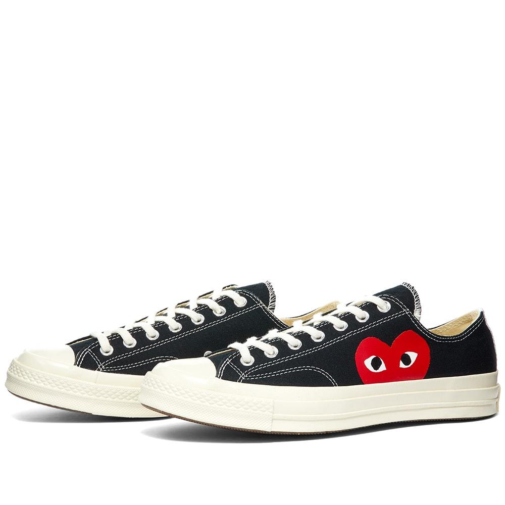 COMME DES GARÇONS PLAY Leather Play Converse Low-top Sneakers in Black for  Men - Lyst
