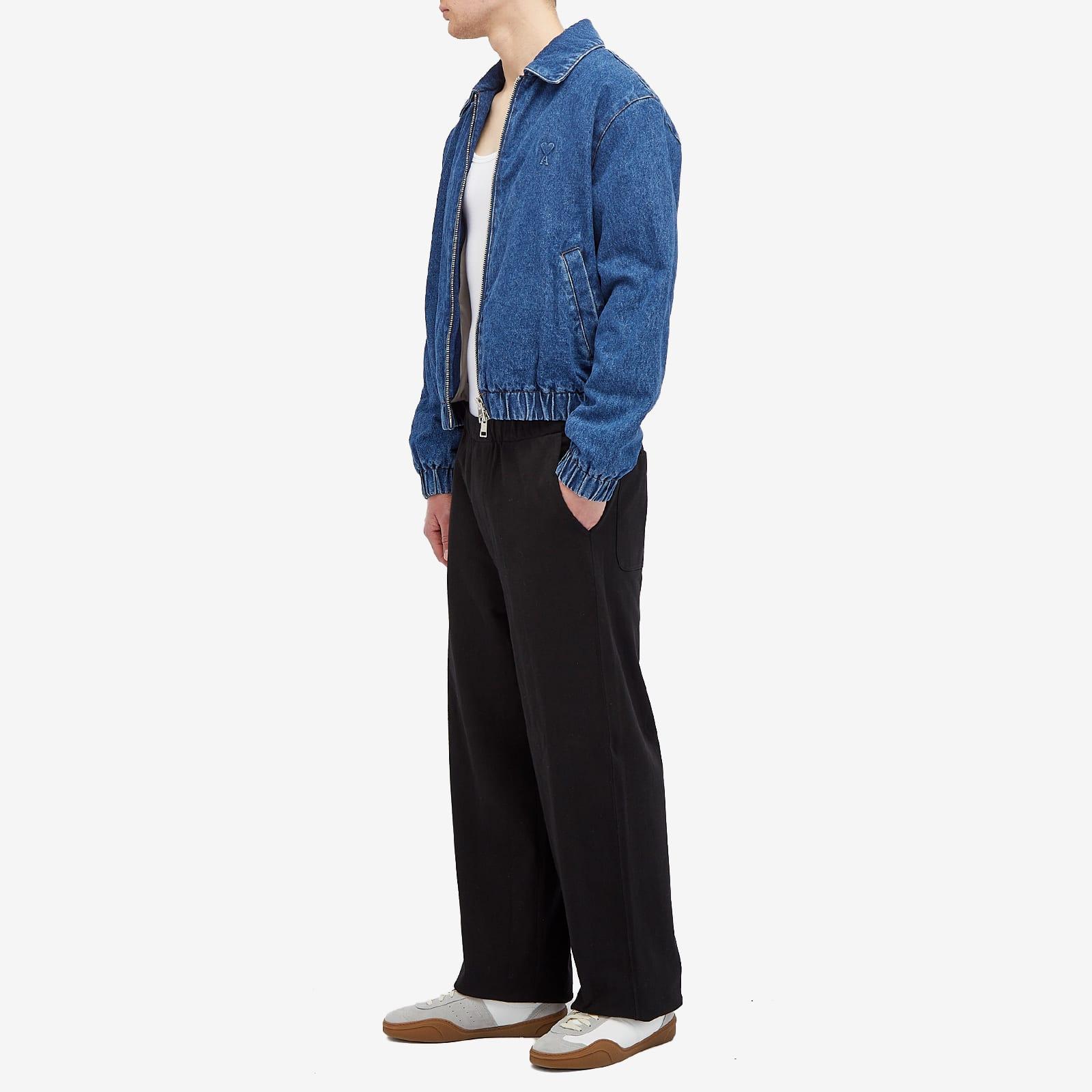 Ami Paris Zipped Denim Bomber Jacket in Blue for Men | Lyst