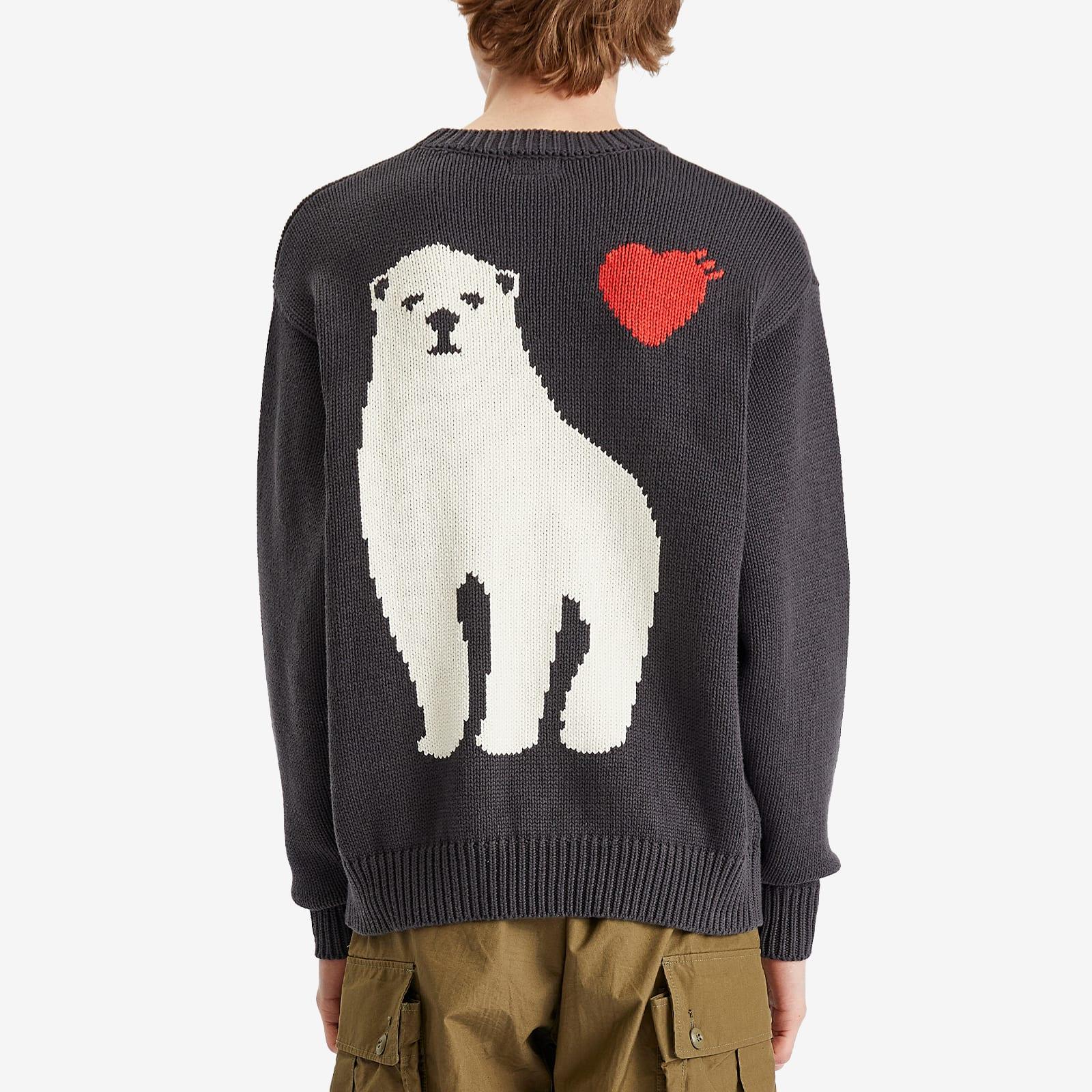 Human Made Polar Bear Crew Neck Knitted Jumper in Grey for Men