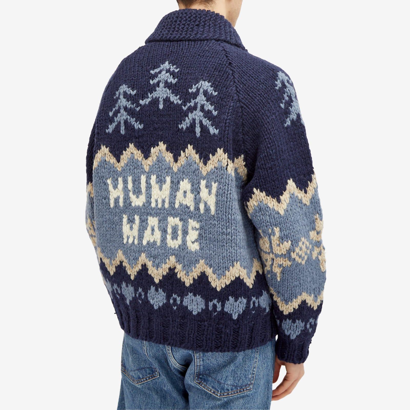 【だい】HUMAN MADE Polar Bear Cowichian Human Made Polar Bear Cowichian Cardigan in Blue for Men | Lyst