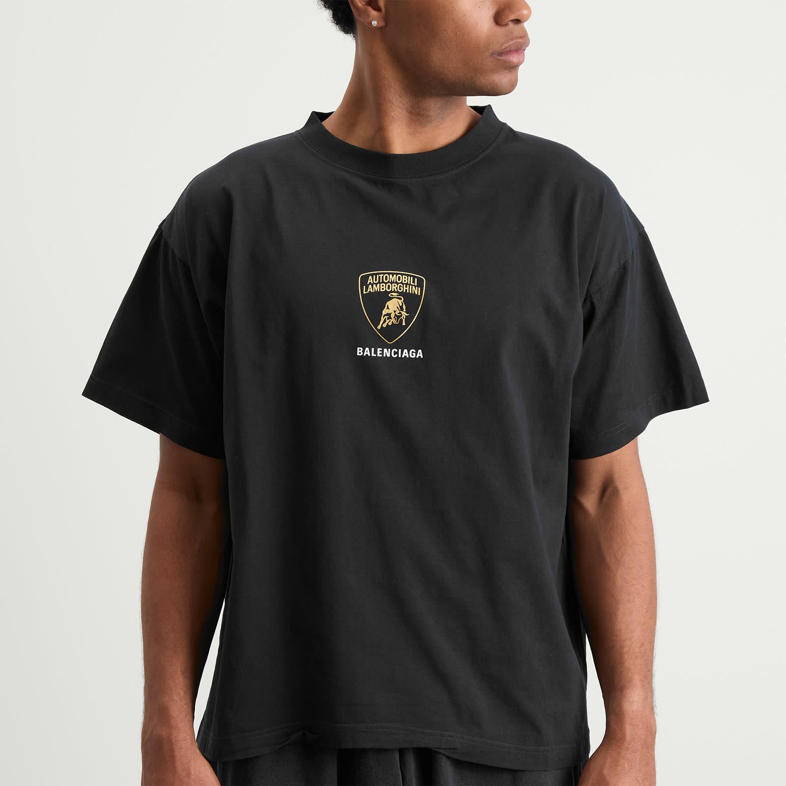 Balenciaga Lamborghini Shield Dry Jersey Boxy T-Shirt in Black for