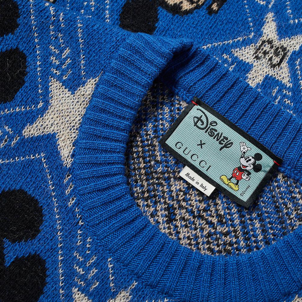 Gucci All Over Mickey Mouse Crew Knit in Blue for Men | Lyst