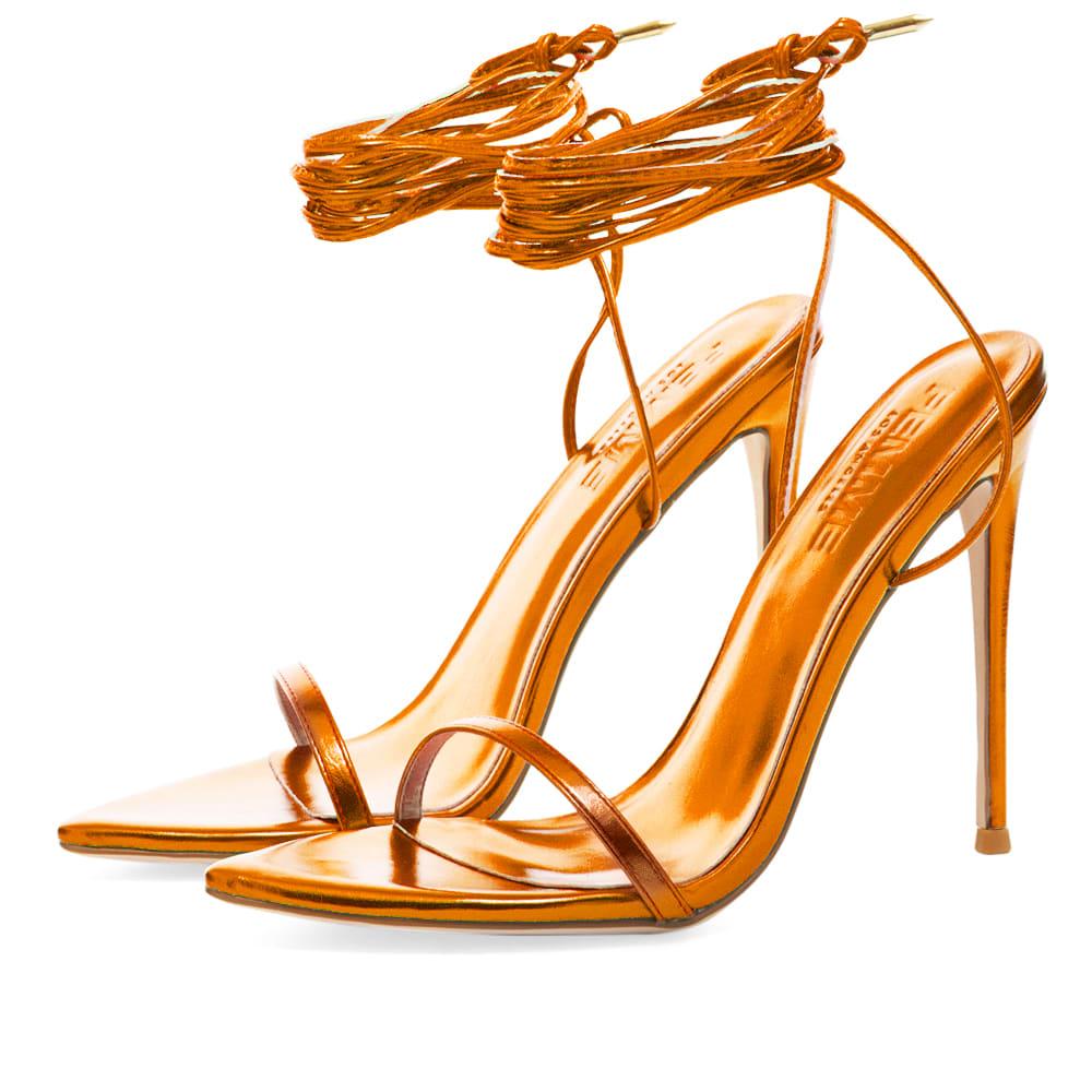 Femme LA London Lace Up Sandal Heel in Orange | Lyst