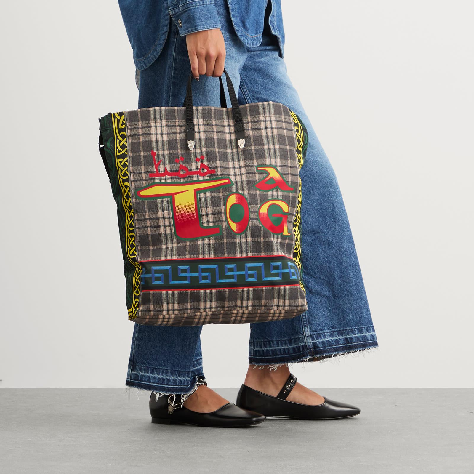 Toga Printed Tote Bag in Black | Lyst