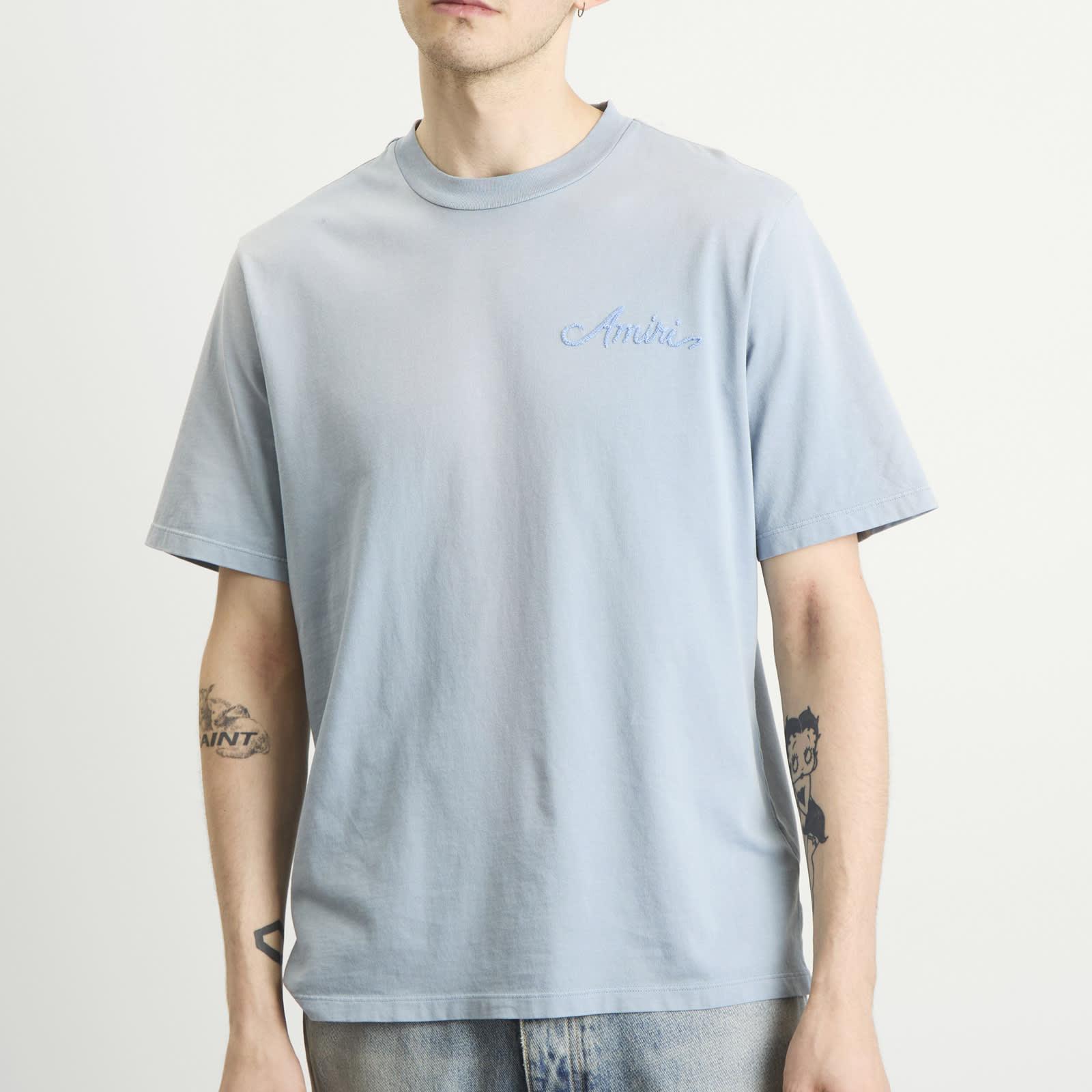 Amiri Bleach Bandana Patch T-Shirt in Blue for Men | Lyst