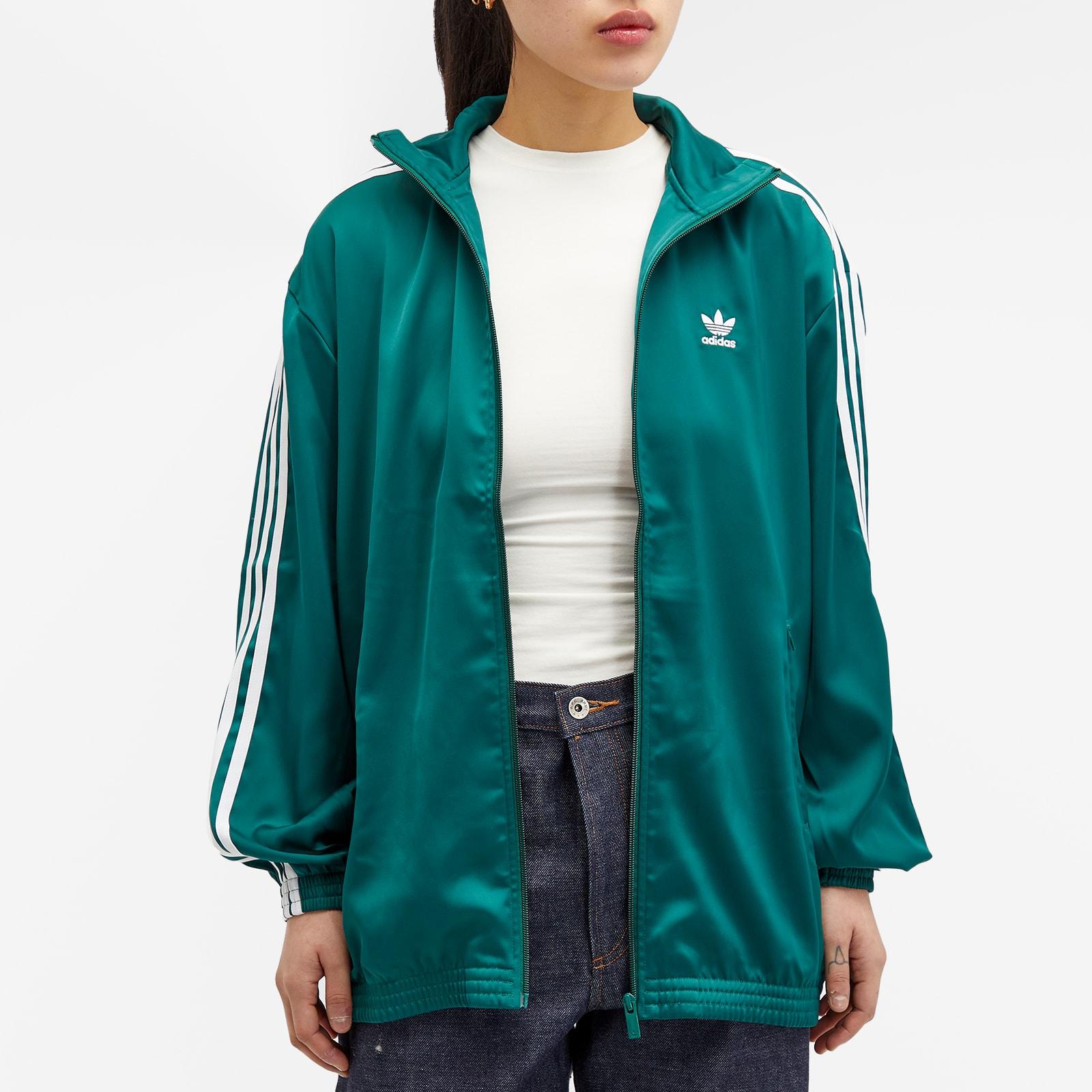 adidas Satin Track Top in Green | Lyst