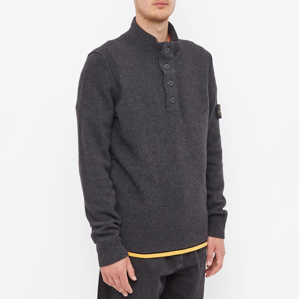 Stone Island Lambswool Quarter Button Knit in Gray for Men | Lyst