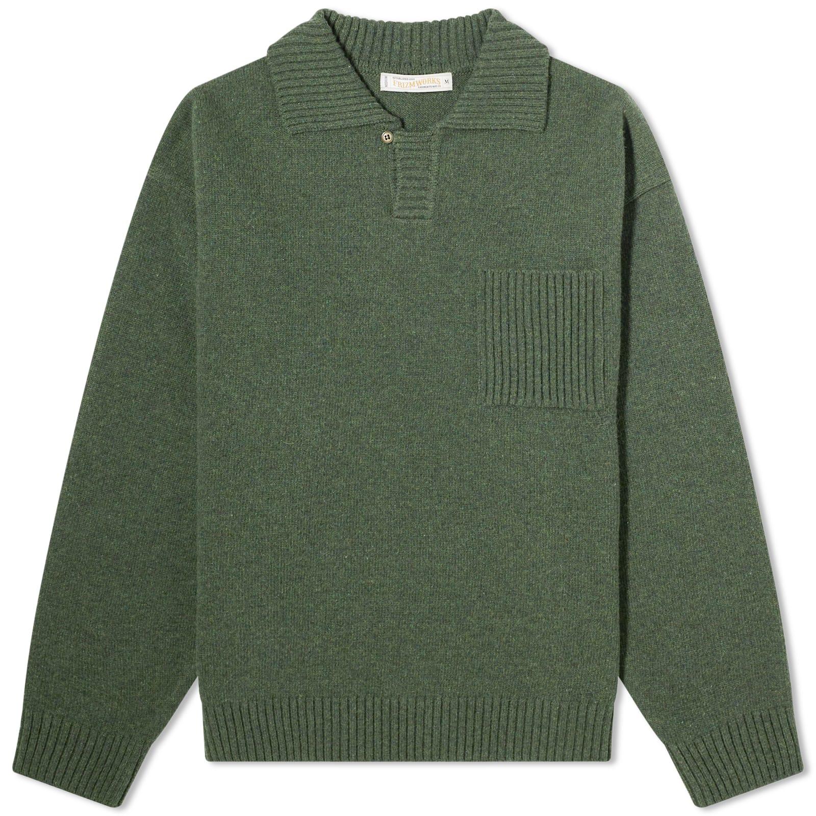 FRIZMWORKS Collar Knit Pullover Sweater Forest in Green for Men Lyst UK