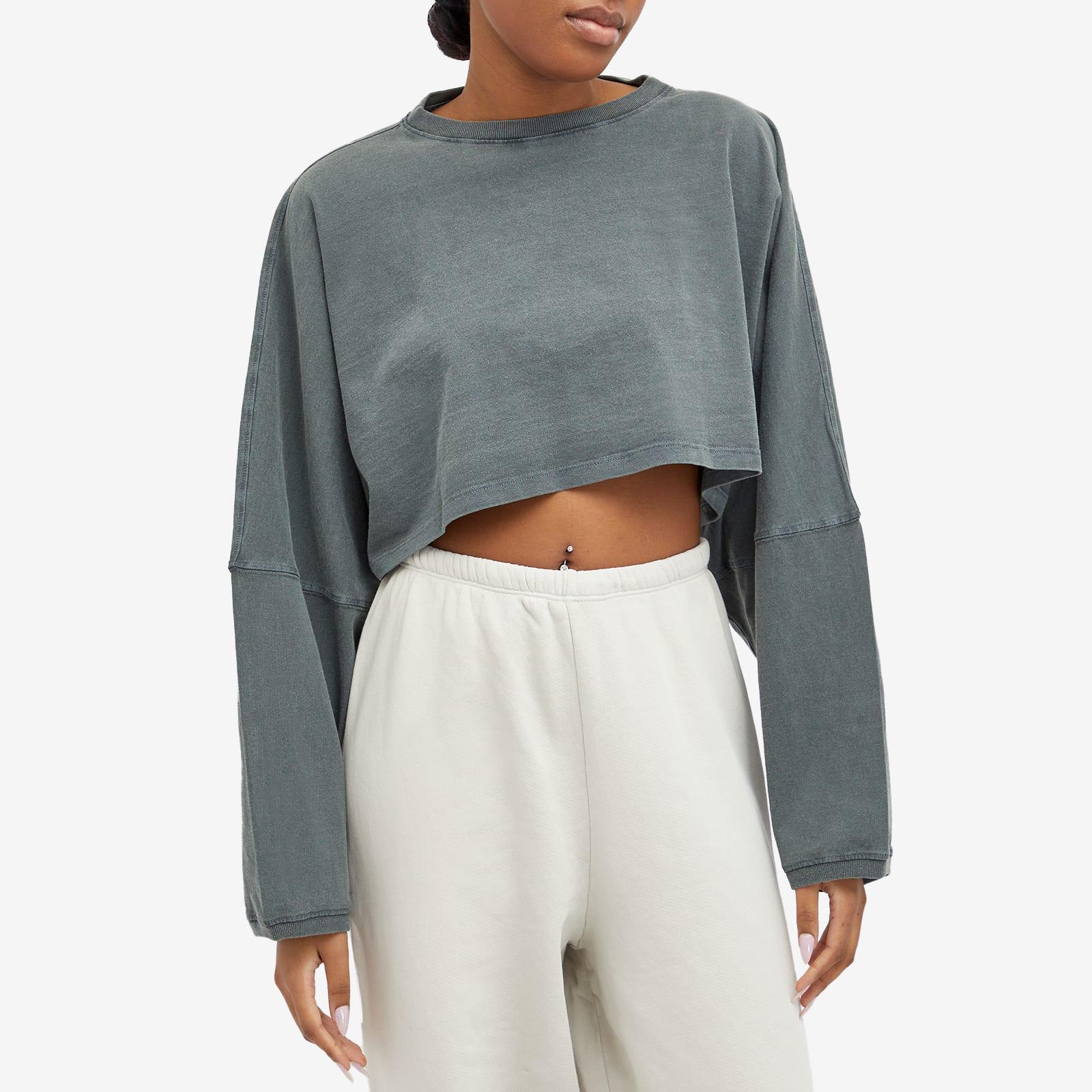 Joah Brown Joah Slouchy Crop Long Sleeve Top in Grey Lyst UK
