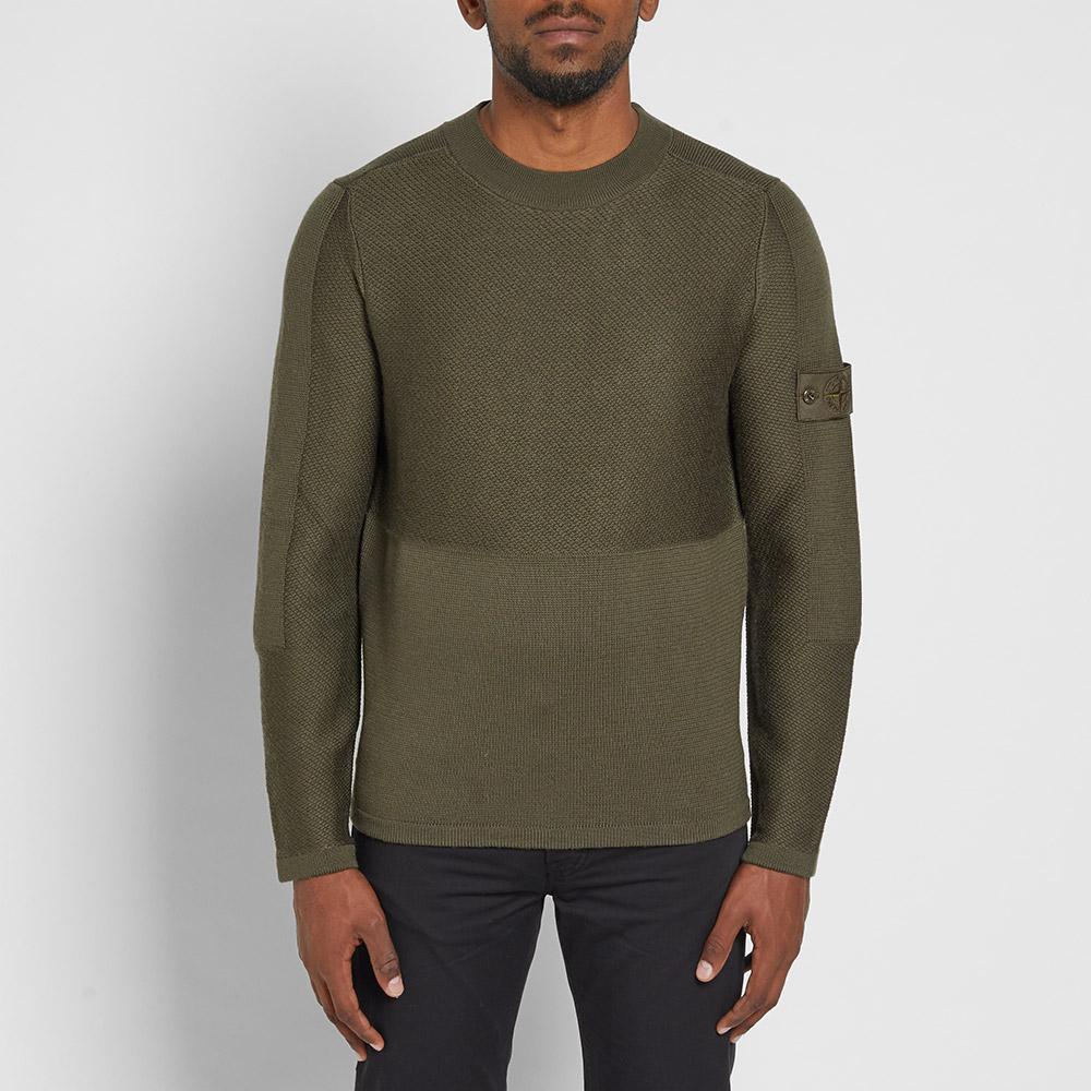Lyst - Stone Island Ghost Pure Wool Crew Knit in Green for Men