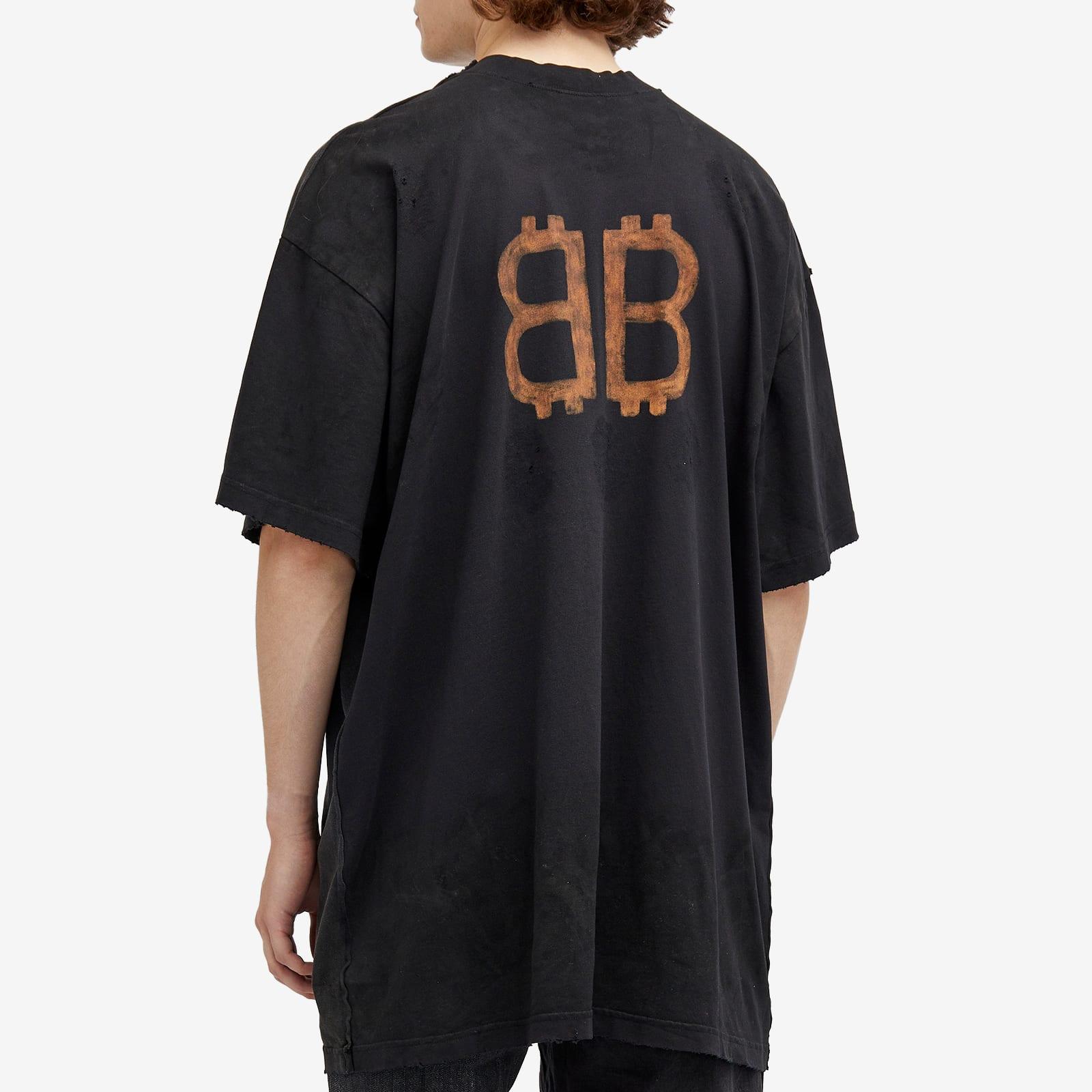 Balenciaga Distressed Oversized Double Front T-Shirt in Black for