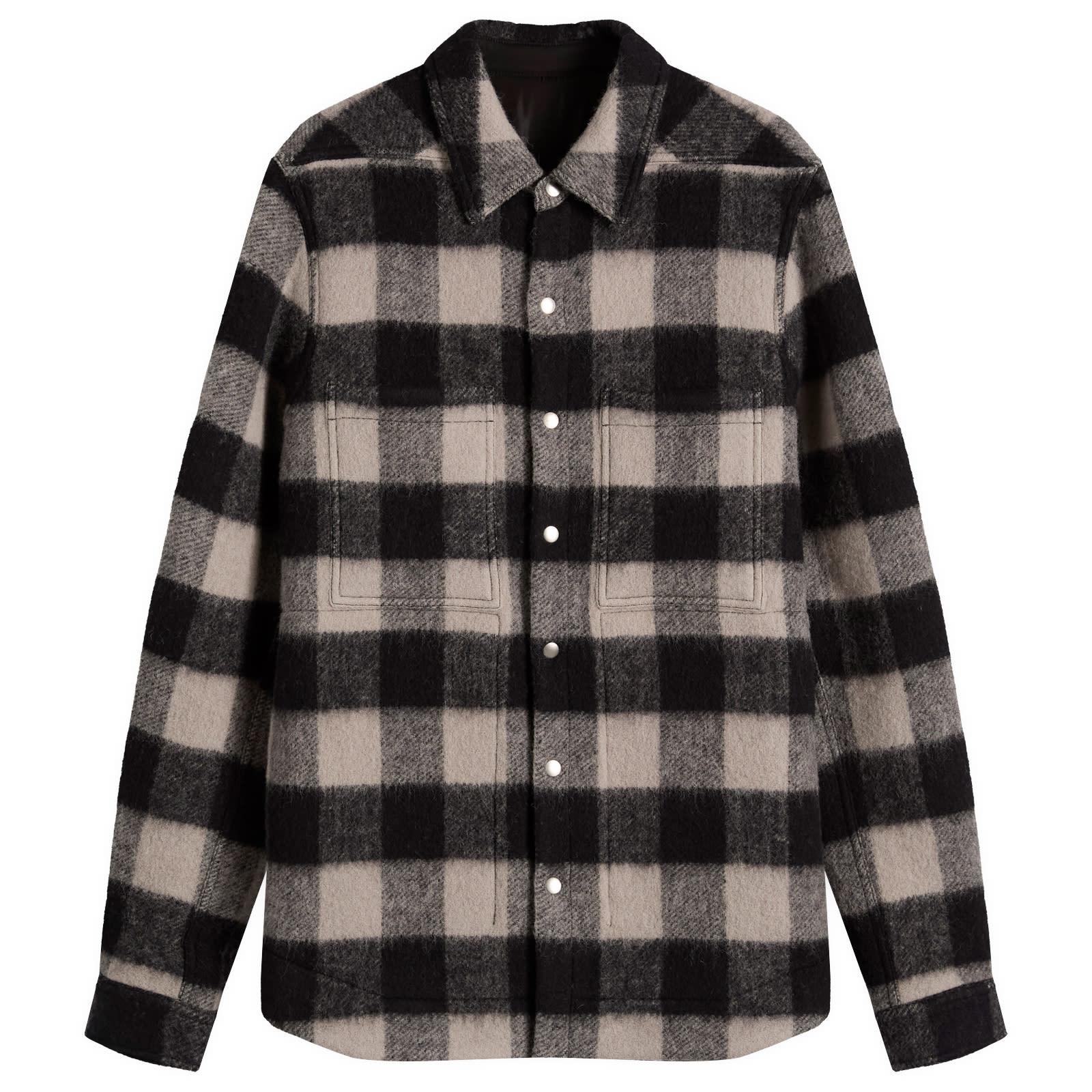 Rick Owens Plaid Wool Outershirt in Black for Men | Lyst Australia