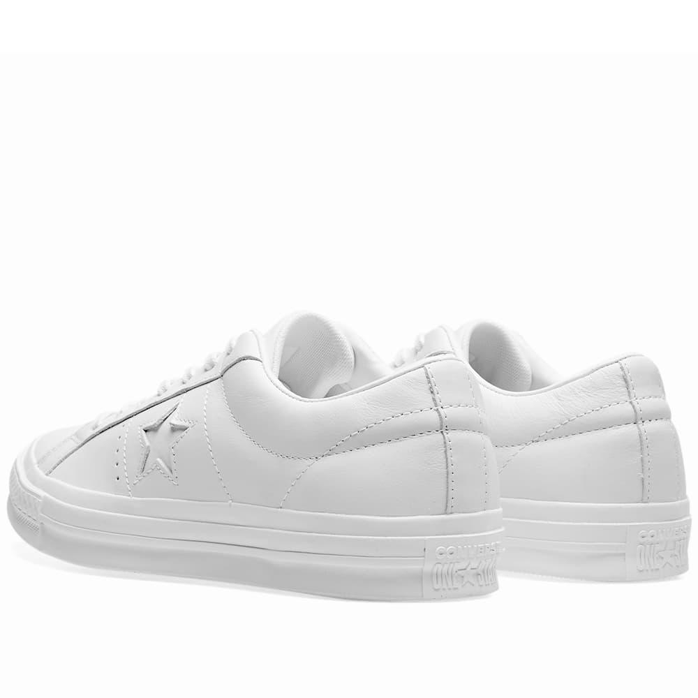 white one star leather ox trainers