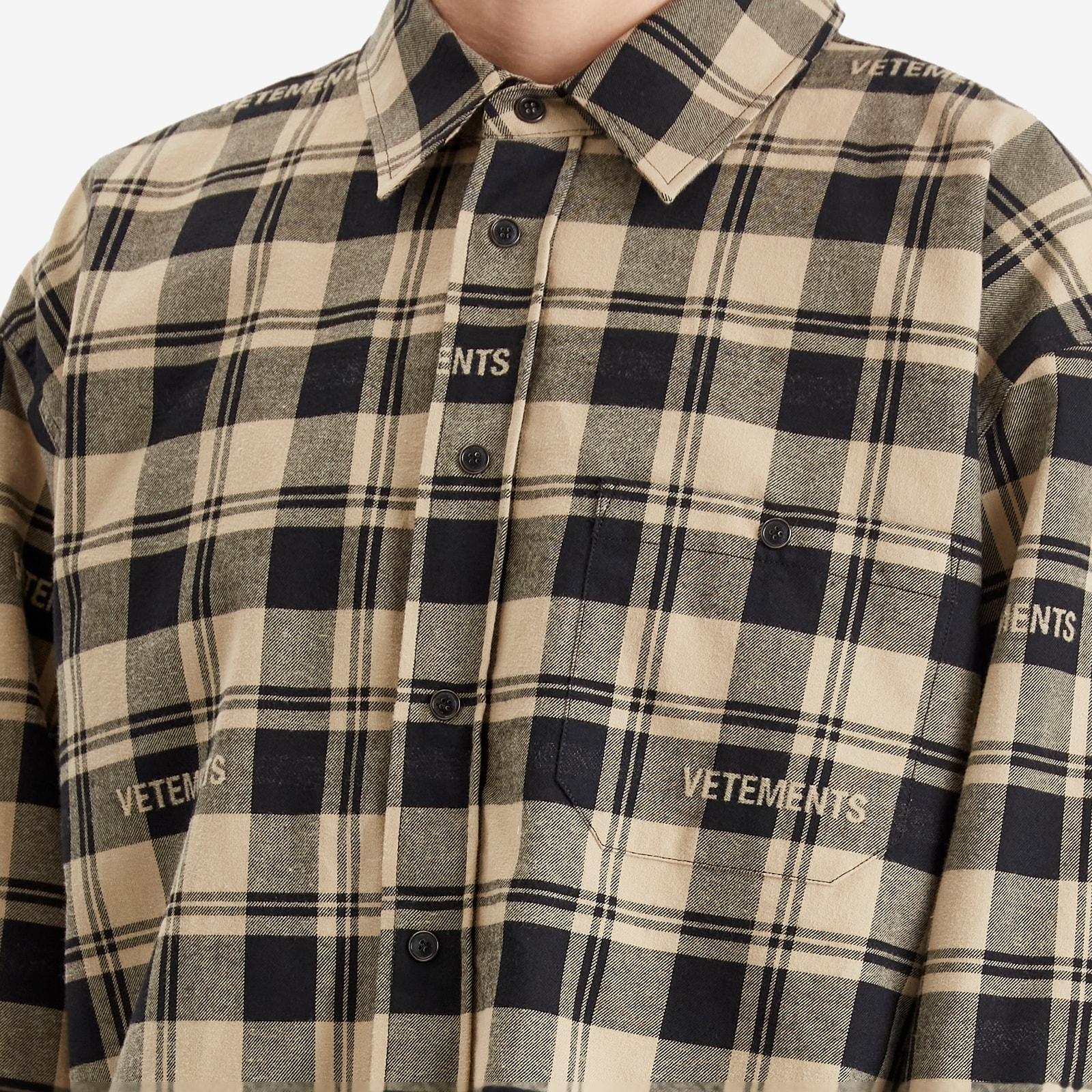Vetements Padded Flannel Shirt in Brown for Men | Lyst