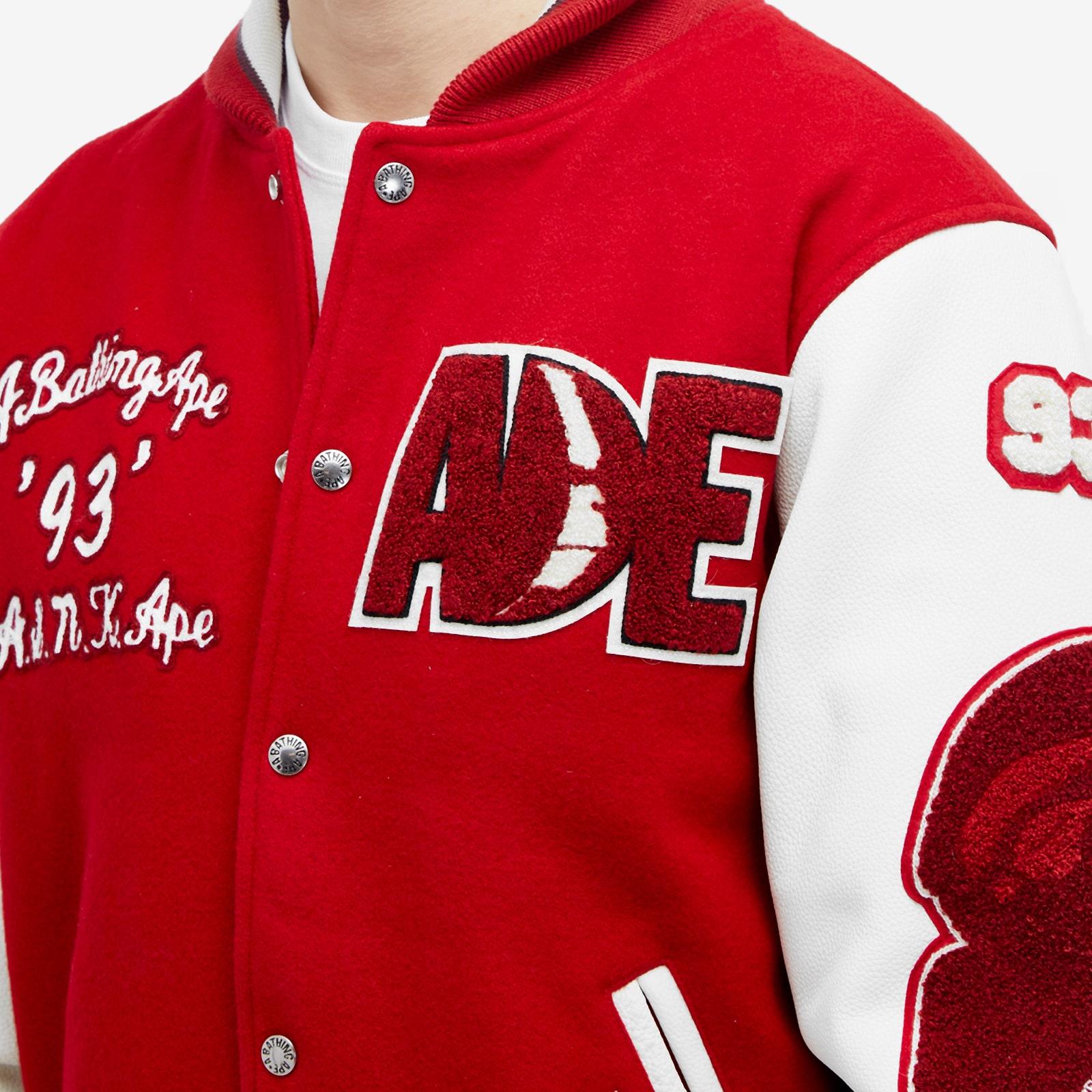A Bathing Ape Bape Multi Motif Varsity Jacket in Red for Men | Lyst UK