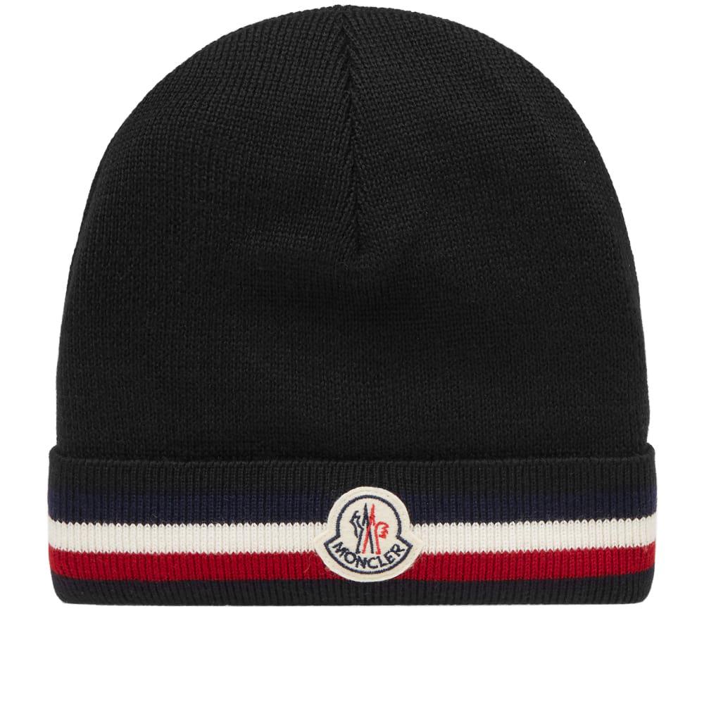 Moncler Berretto Tricolour Stripe Beanie in Black for Men | Lyst UK