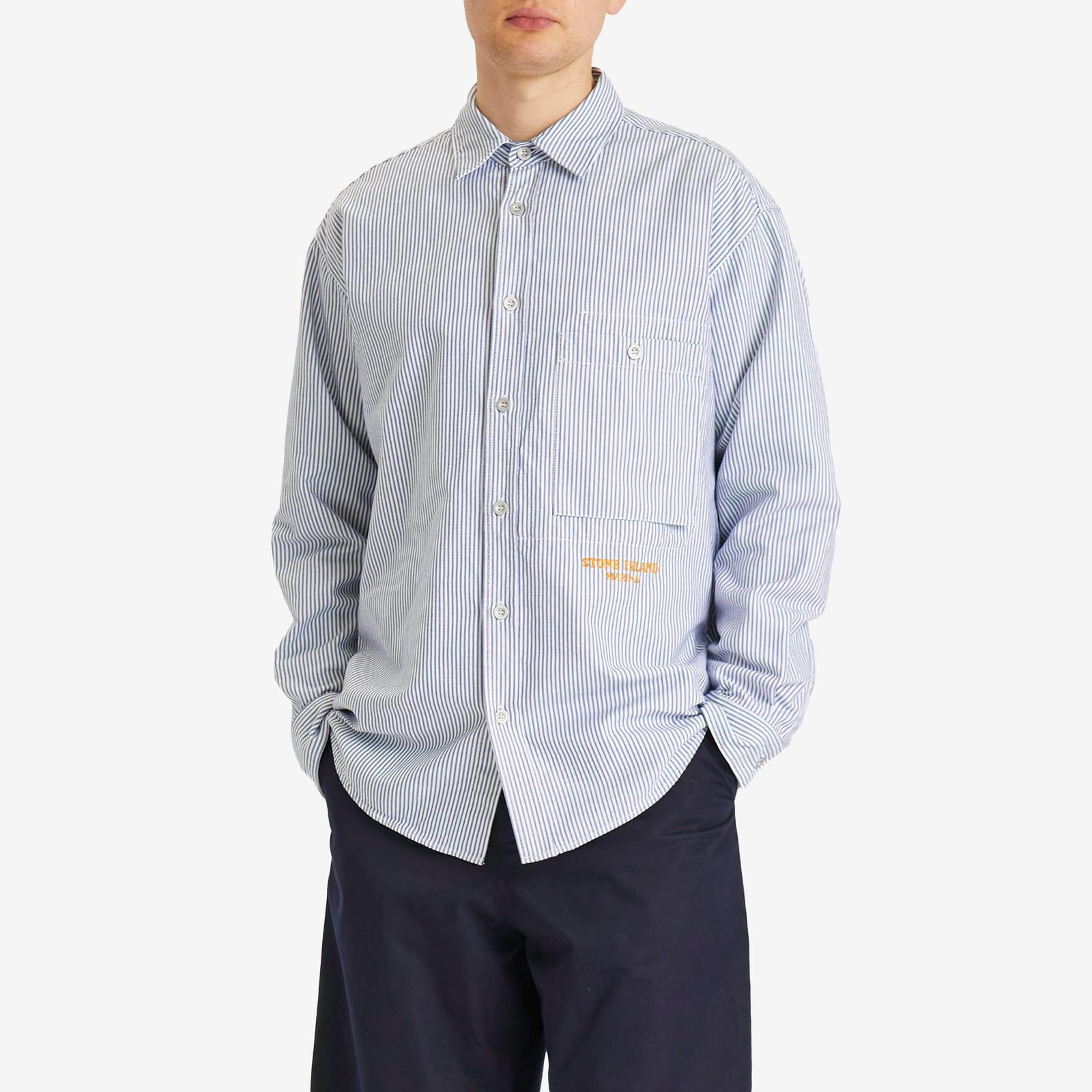 Stone Island Marina Striped Oxford Shirt in Blue for Men | Lyst