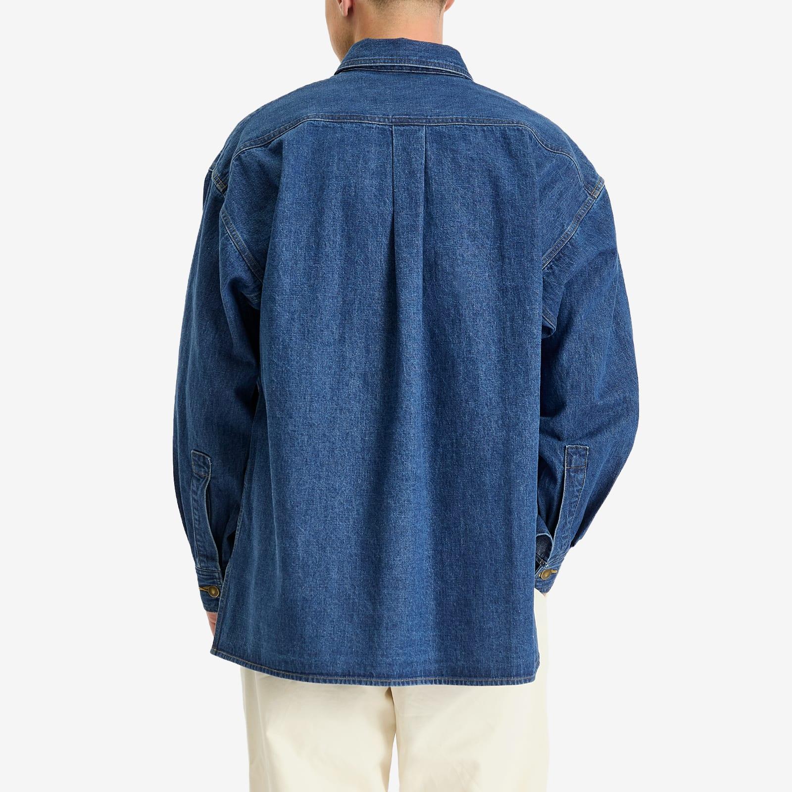 トップス auralee Selvedge Light Oz Denim Shirt Auralee Selvedge Light Oz Denim Shirt Medium Washed Indigo