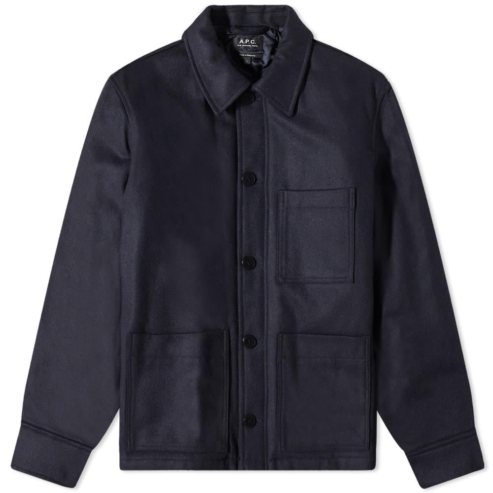 A.P.C. Wool Emile Padded Chore Jacket in Blue for Men Lyst
