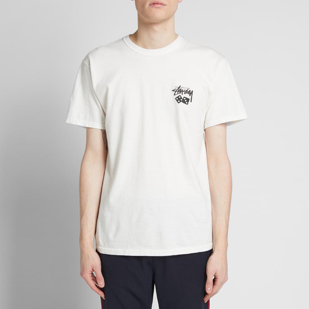 Stussy Cotton Dice Pigment Dyed Tee in White for Men - Lyst