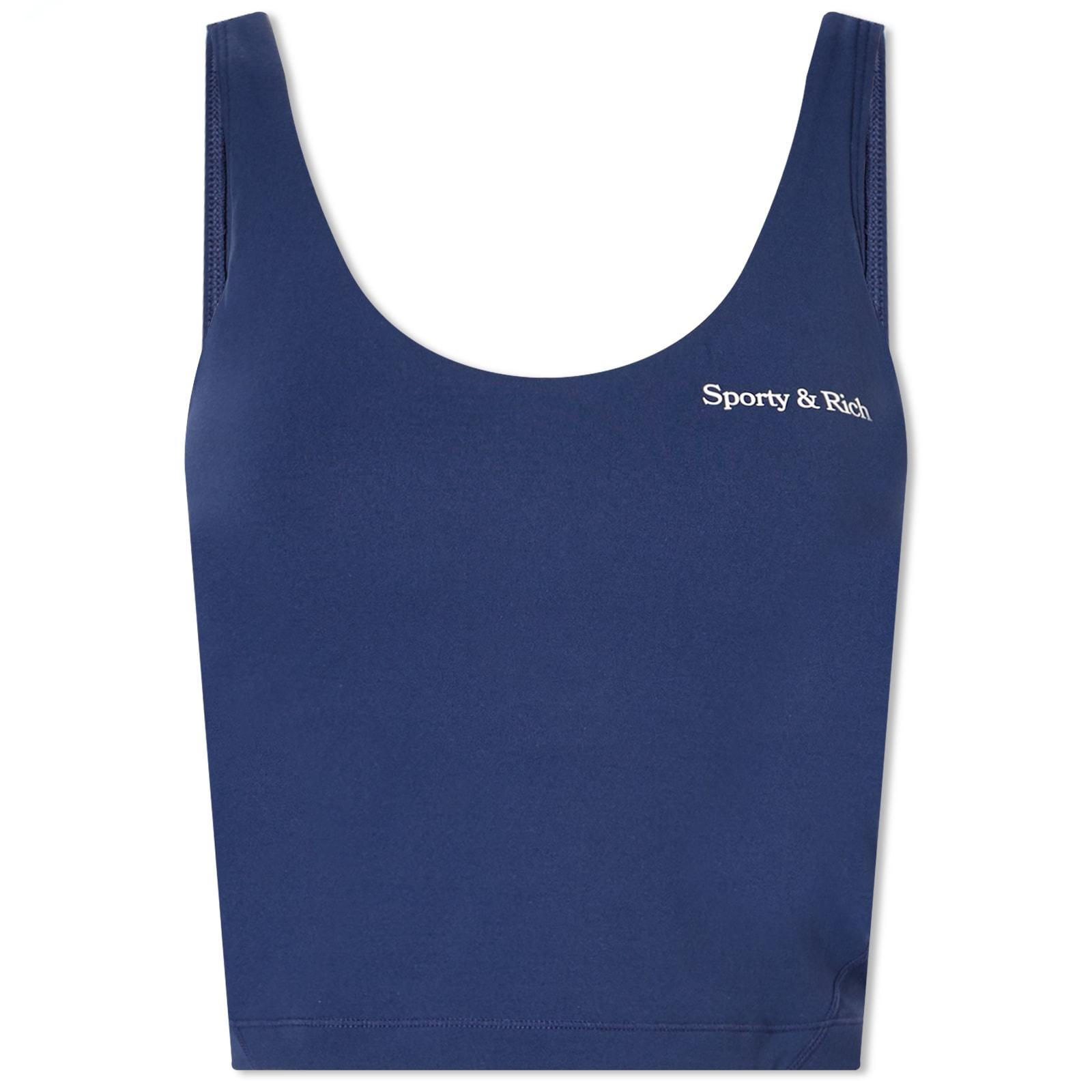 Sporty & Rich Serif Cropped Tank in Blue Lyst