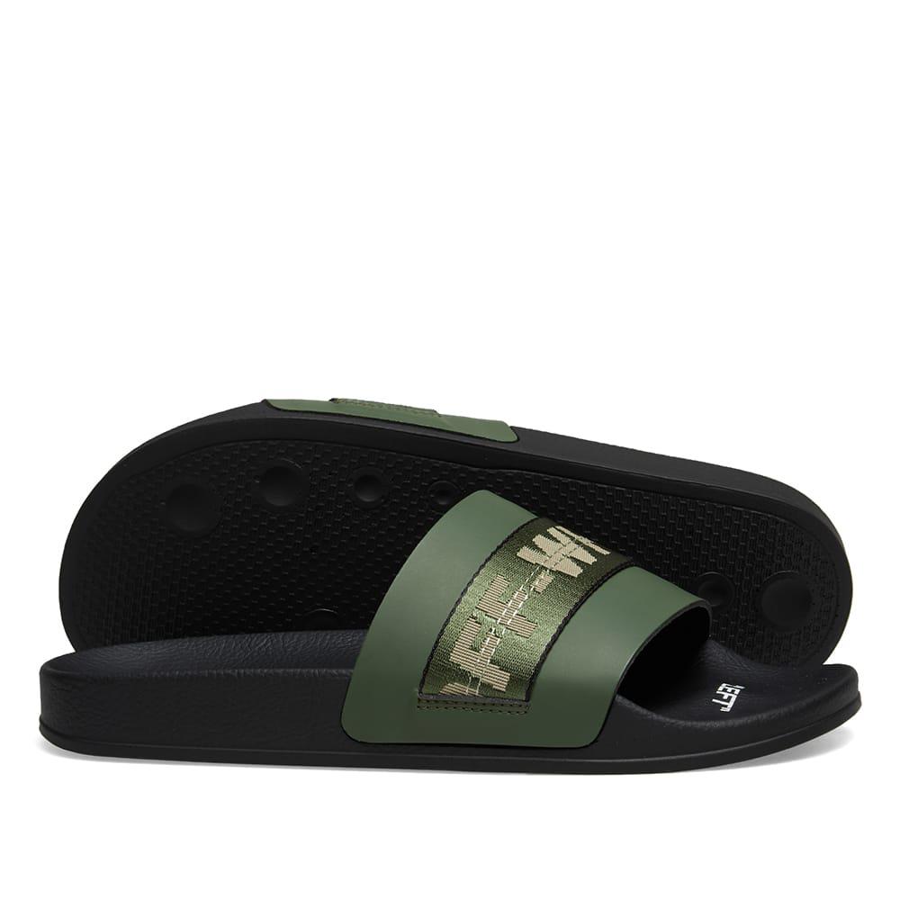 off white slides green