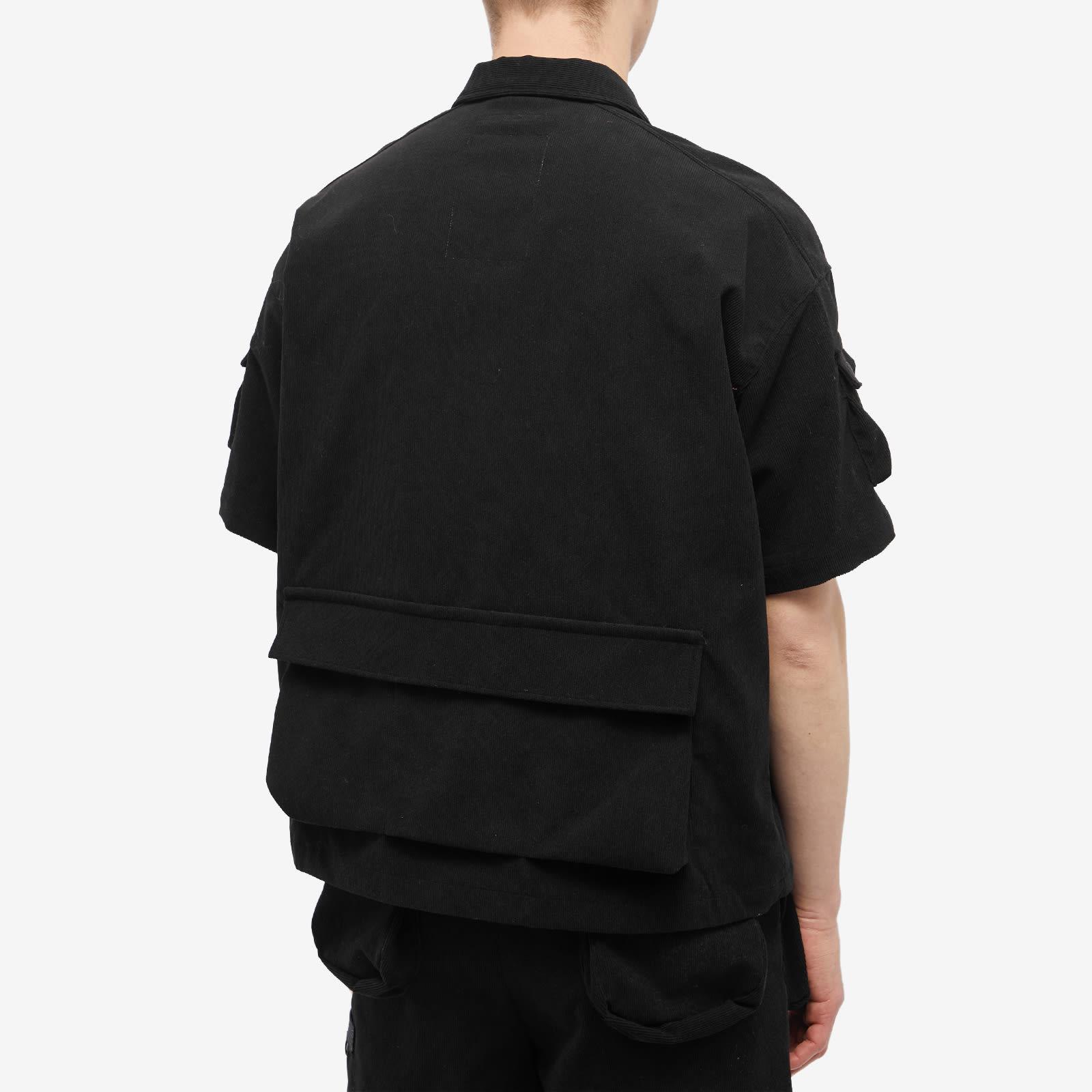 Digawel X F/ce 7 Pocket Corduroy Short Sleeve Shirt in Black for