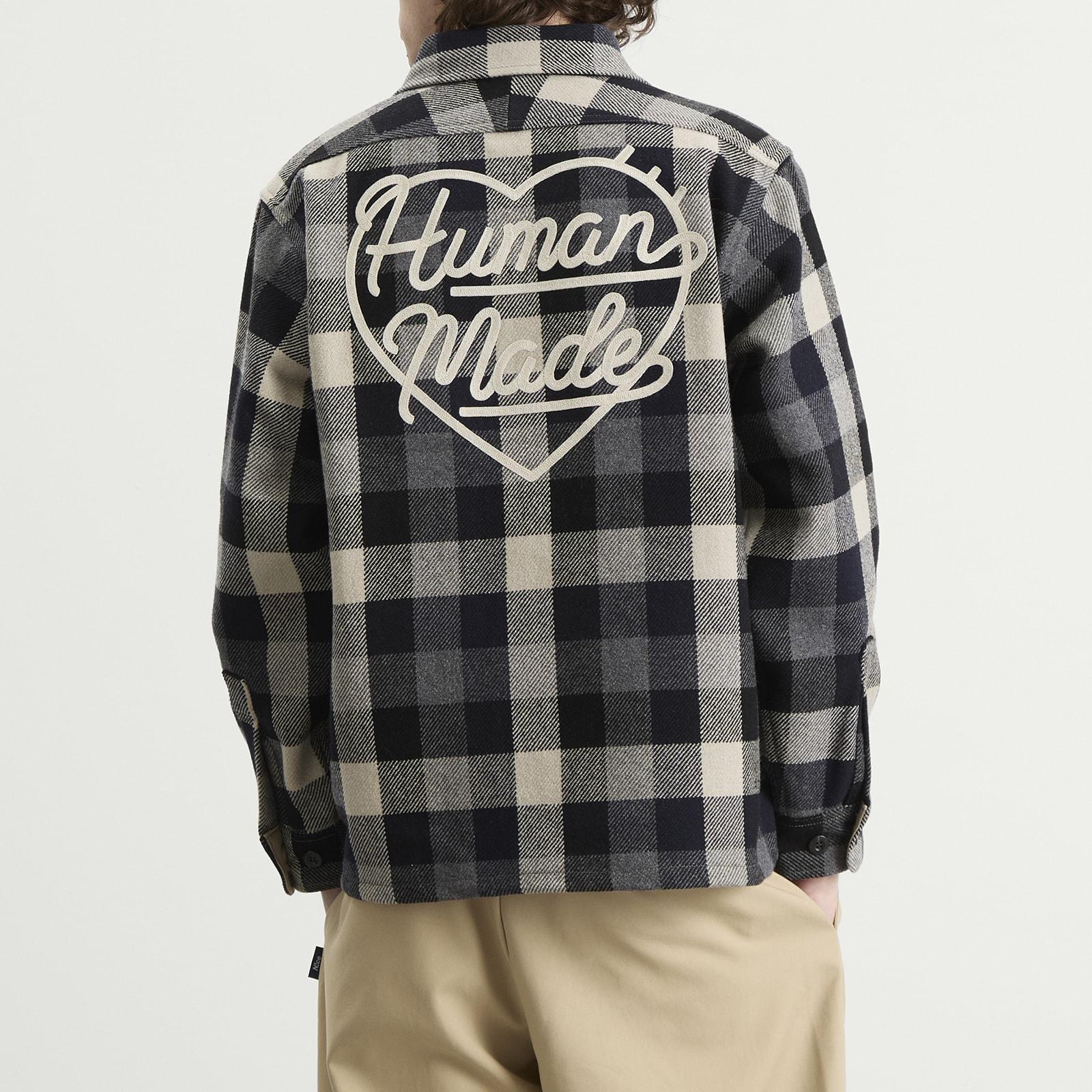 Human Made Wool Check Shirt Jacket in Black for Men | Lyst