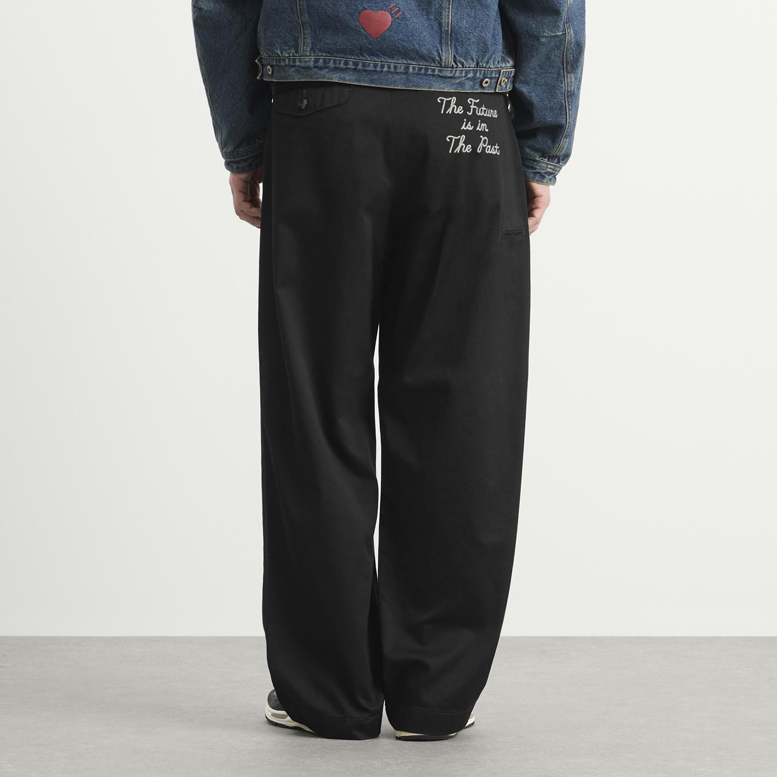 Human Made Double Pleated Wide Chino Pants in Black for Men | Lyst