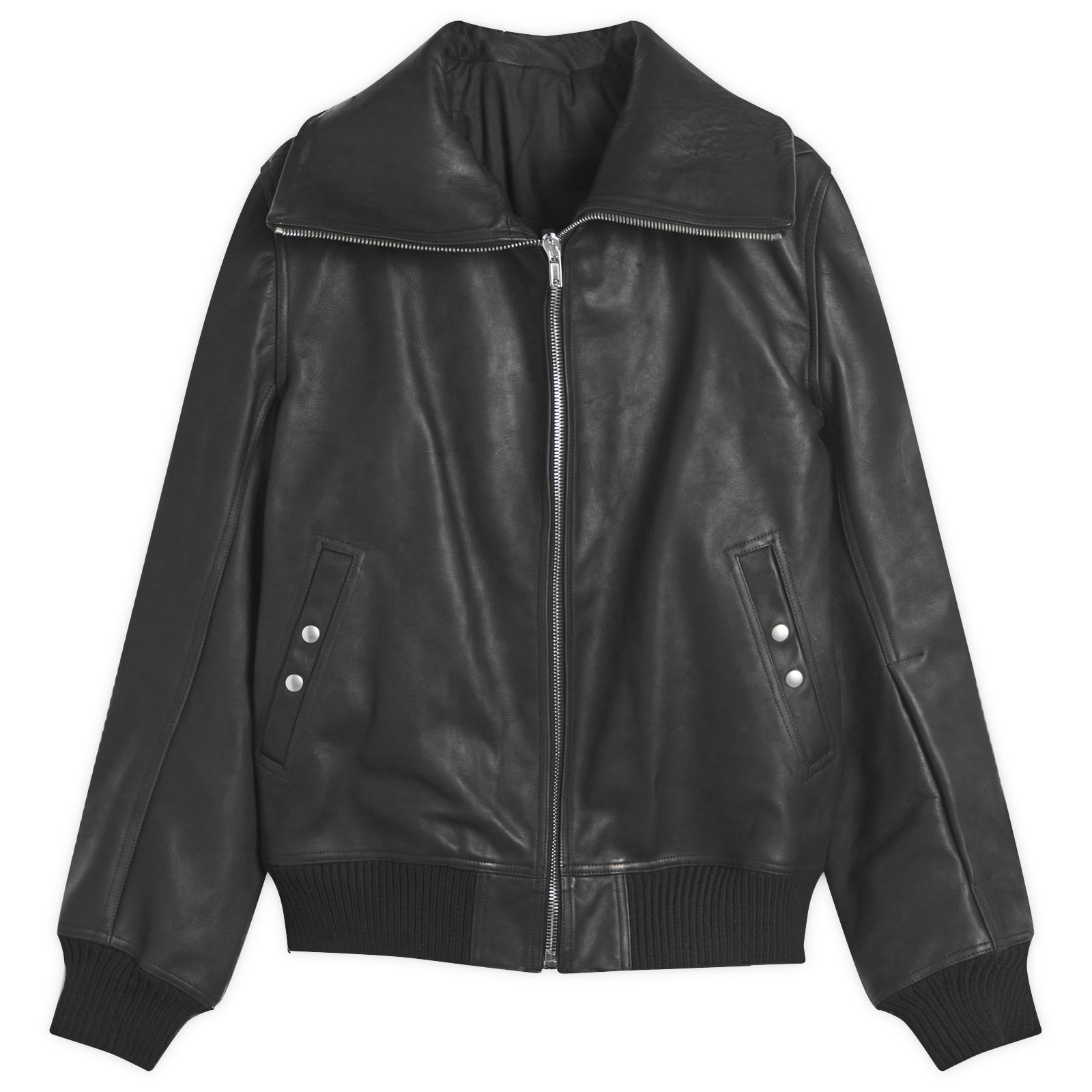 お*す様 Rick Owens Leather Bomber Jacket Rick Owens Leather Bomber Jacket | Black | FARFETCH