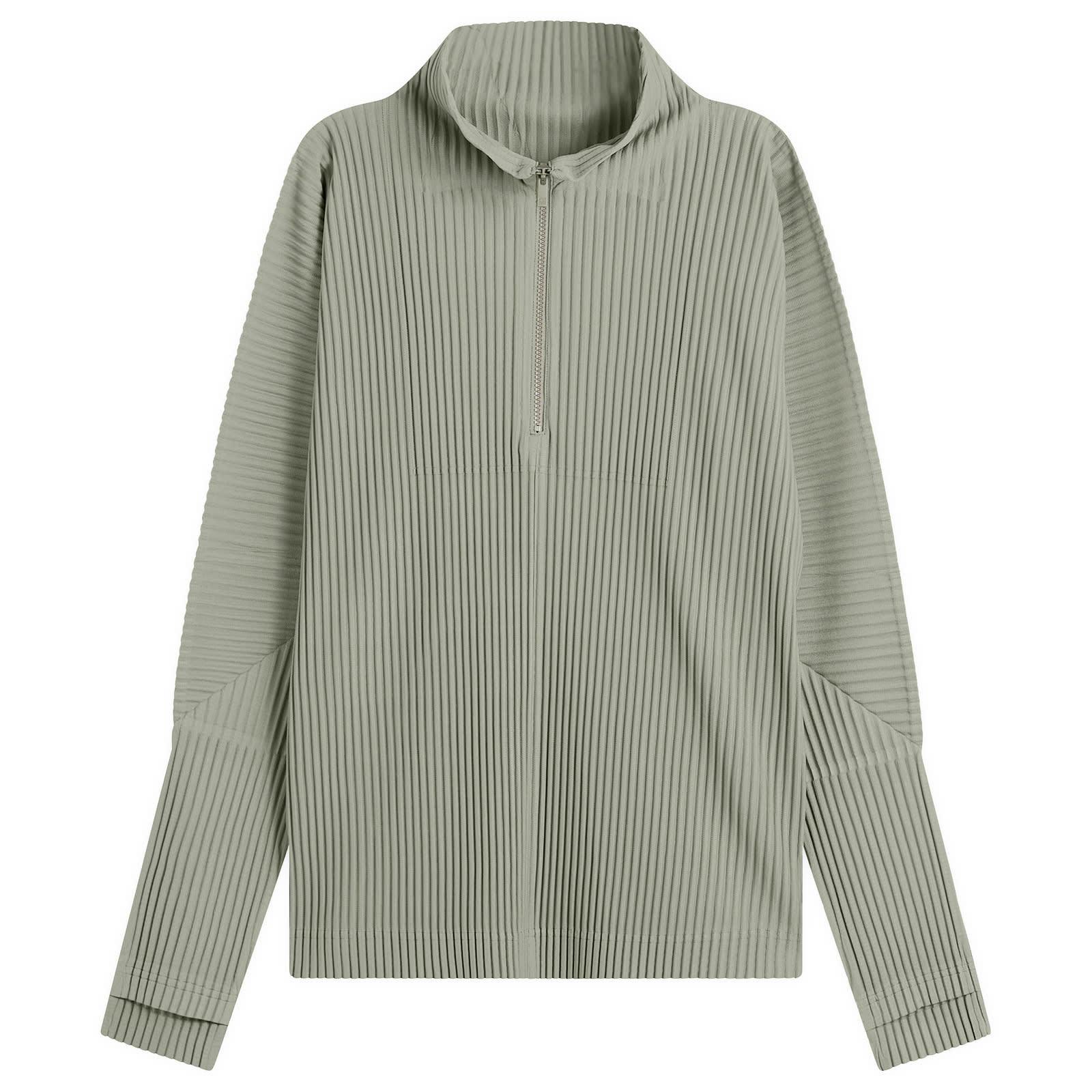 Homme Plissé Issey Miyake Quarter Zip in Green for Men | Lyst