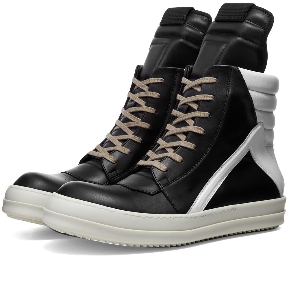 Rick Owens Leather Geobasket Sneaker in Black for Men - Lyst