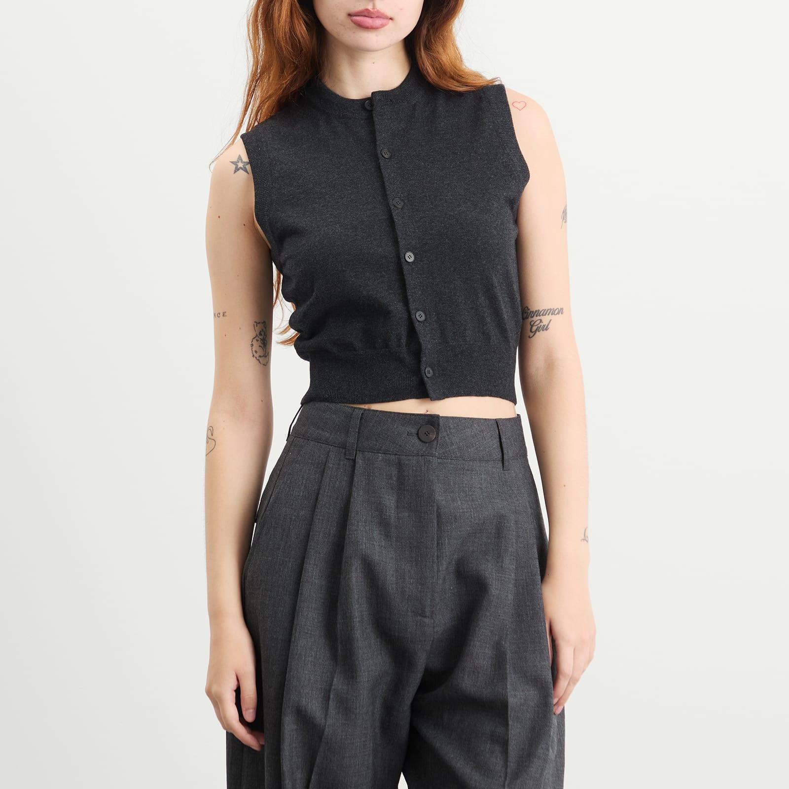 AURALEE High Twist Wool Knit Vest in Blue | Lyst