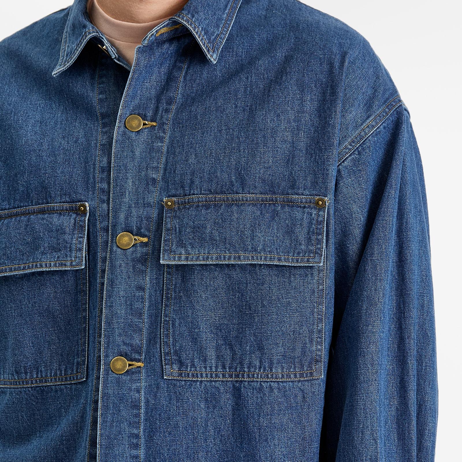 AURALEE Selvedge Light Oz Denim Shirt in Blue for Men | Lyst
