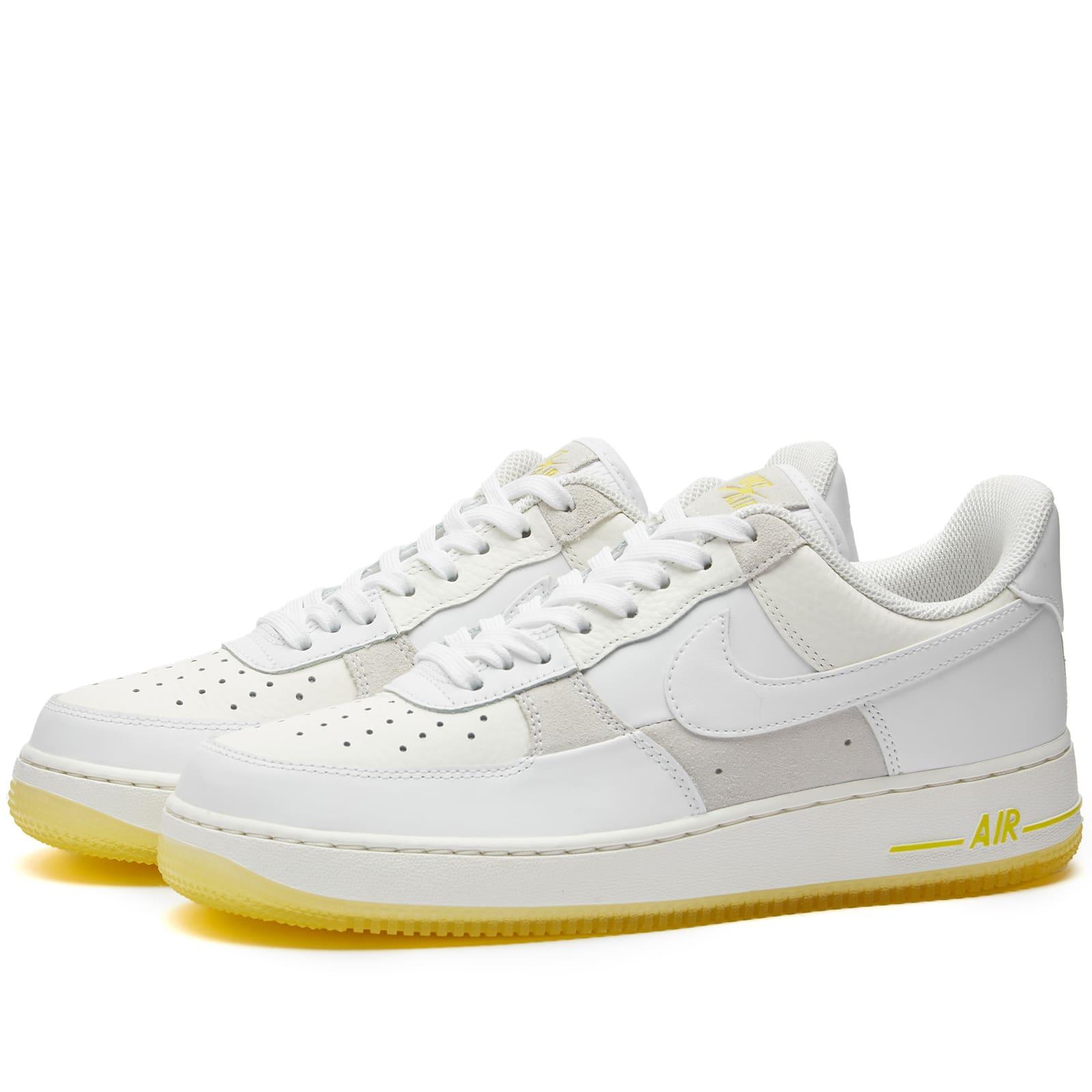 men's white and yellow air force 1