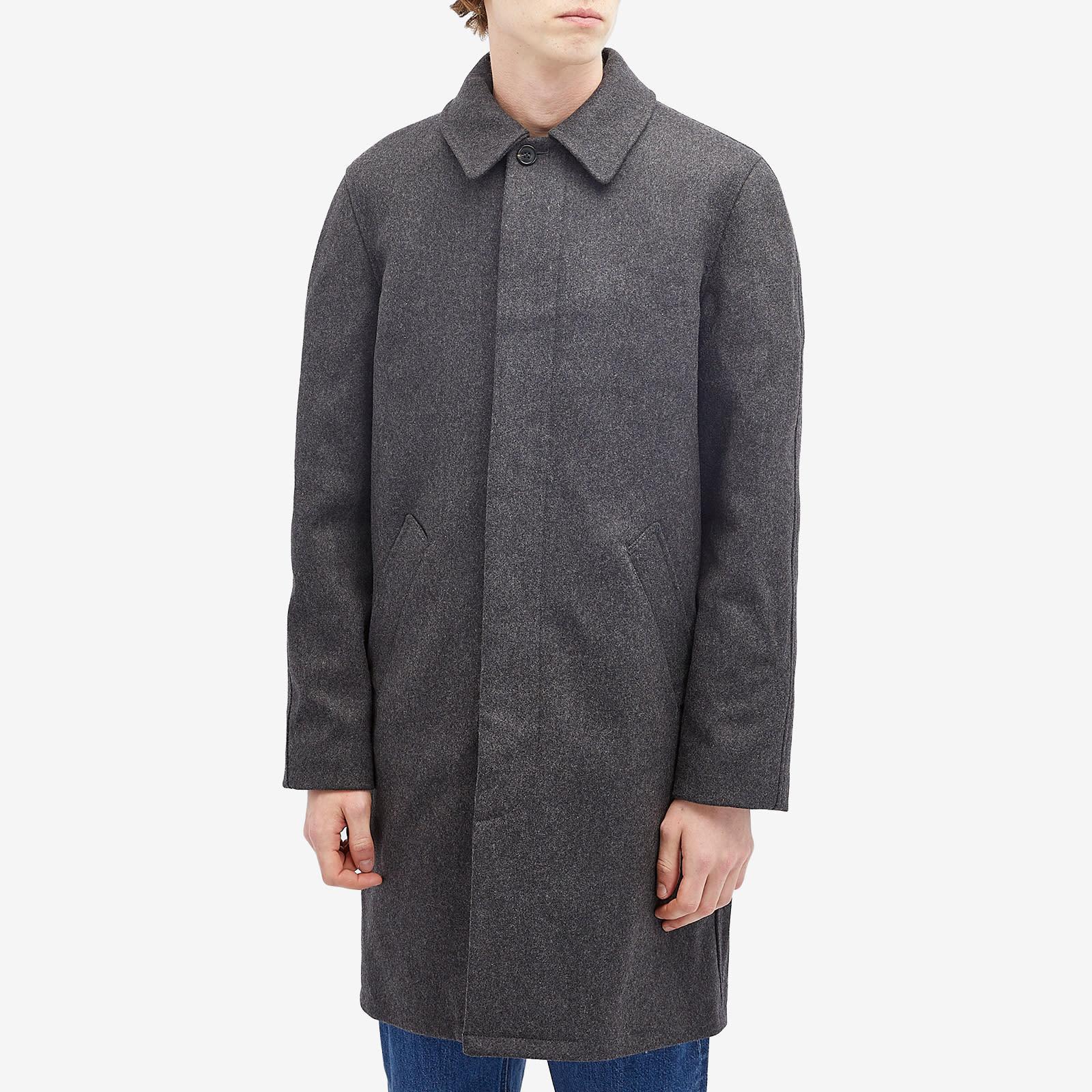 A.P.C. Auster Wool Mac in Black for Men | Lyst