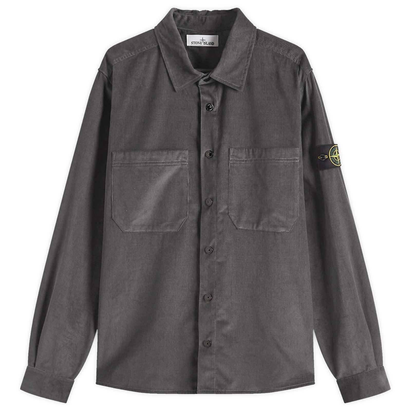 Stone Island Cotton Micro-Corduroy Overshirt in Grey for Men Lyst UK