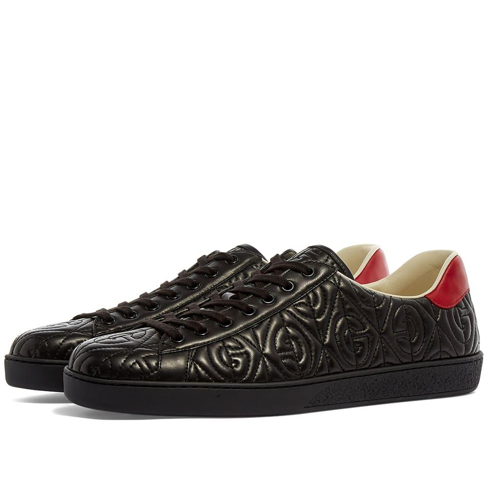 Gucci New Ace G Embossed Sneakers in Black for Men | Lyst